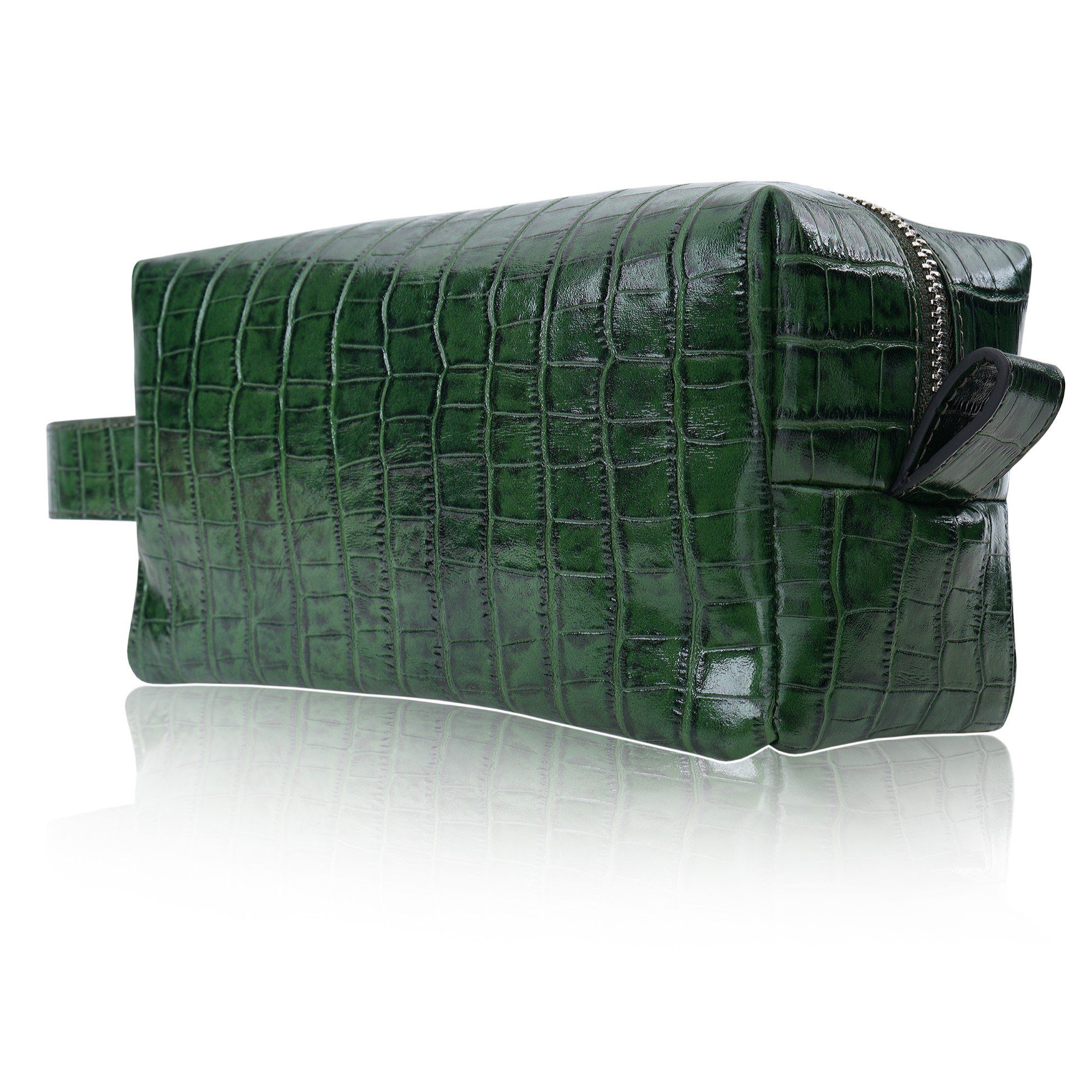 Kulturbeutel Handgefertigte Leder Kosmetiktasche, Waschtasche für Herren & Damen