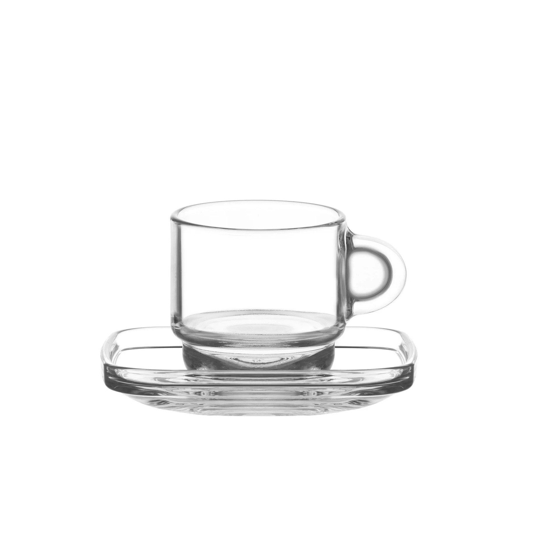 LAV Espressoglas Cozy Espressogläser mit Untertassen - 12 teiliges Set, 91 ml, Glas