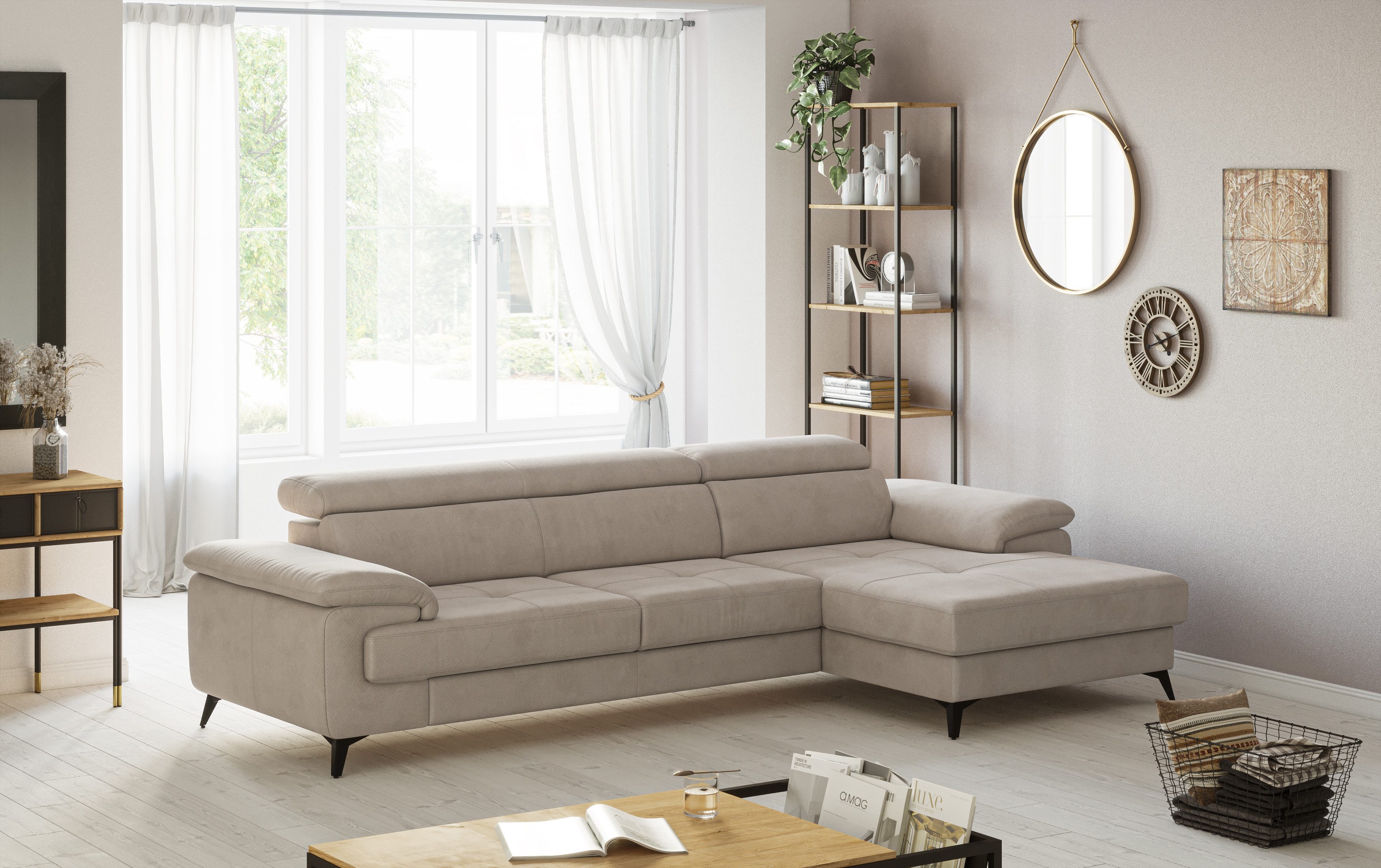 COTTA Ecksofa Astra L-Form, B: 300 cm, mit Kopfteilverstellung, optional Bettfunktion & Bettkasten