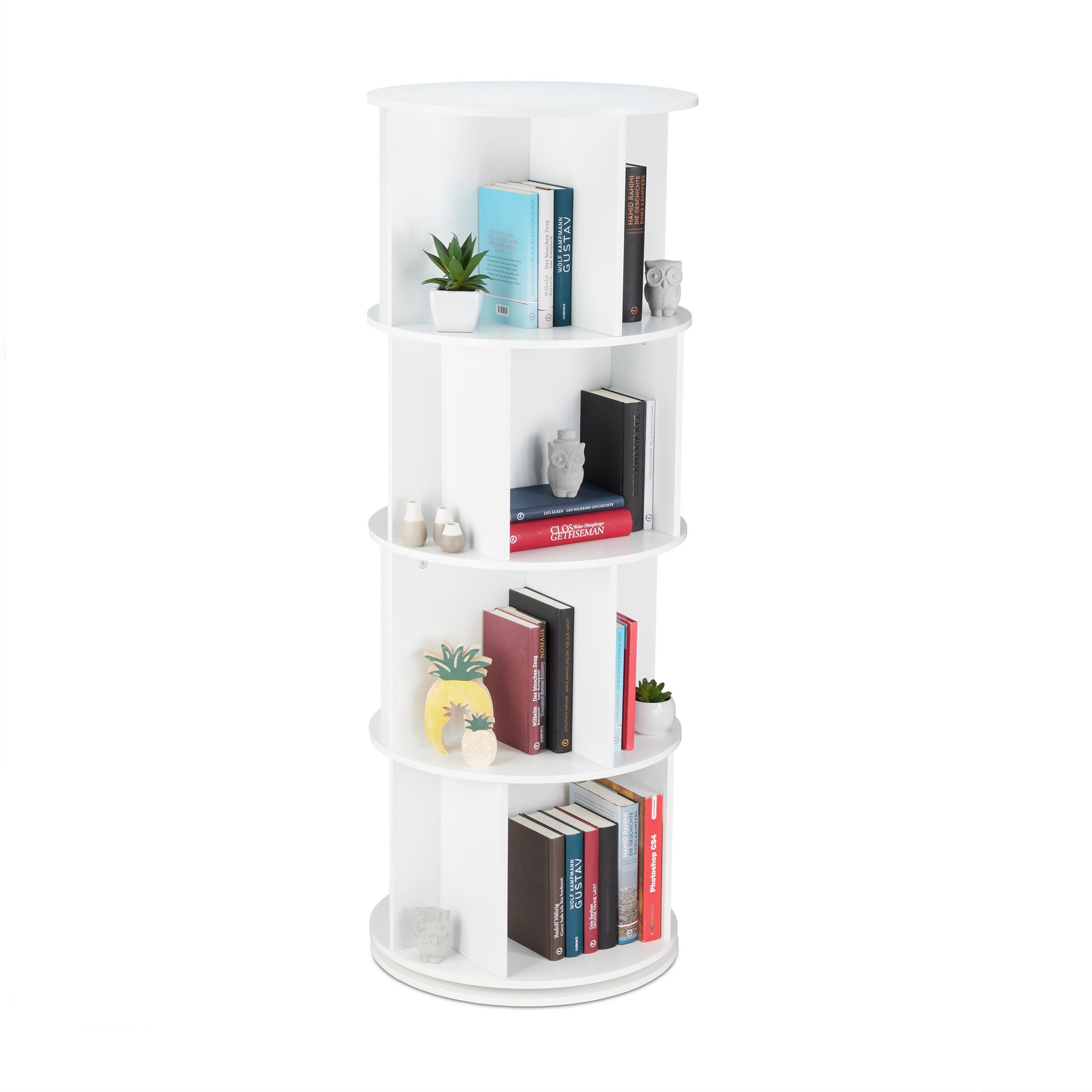 relaxdays Bücherregal Drehbares Bücherregal mit 12 günstig online kaufen