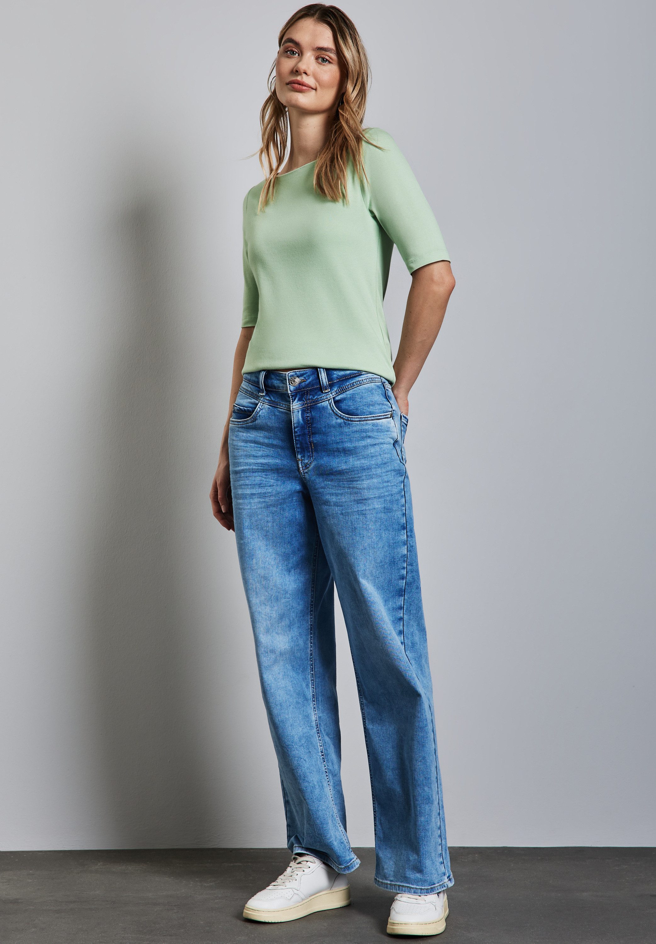 STREET ONE T-Shirt mit U-Boot-Ausschnitt