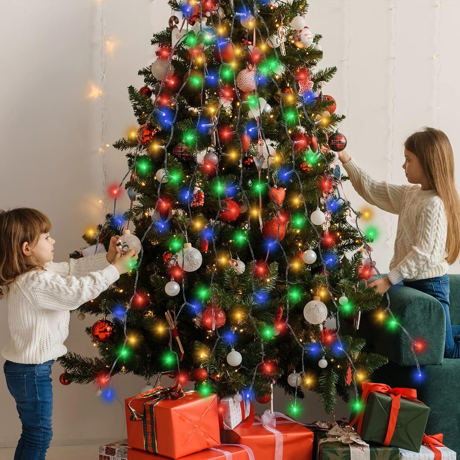 Salcar LED-Lichterkette LED Lichterkette Weihnachtsbaum mit Ring weihnachts günstig online kaufen