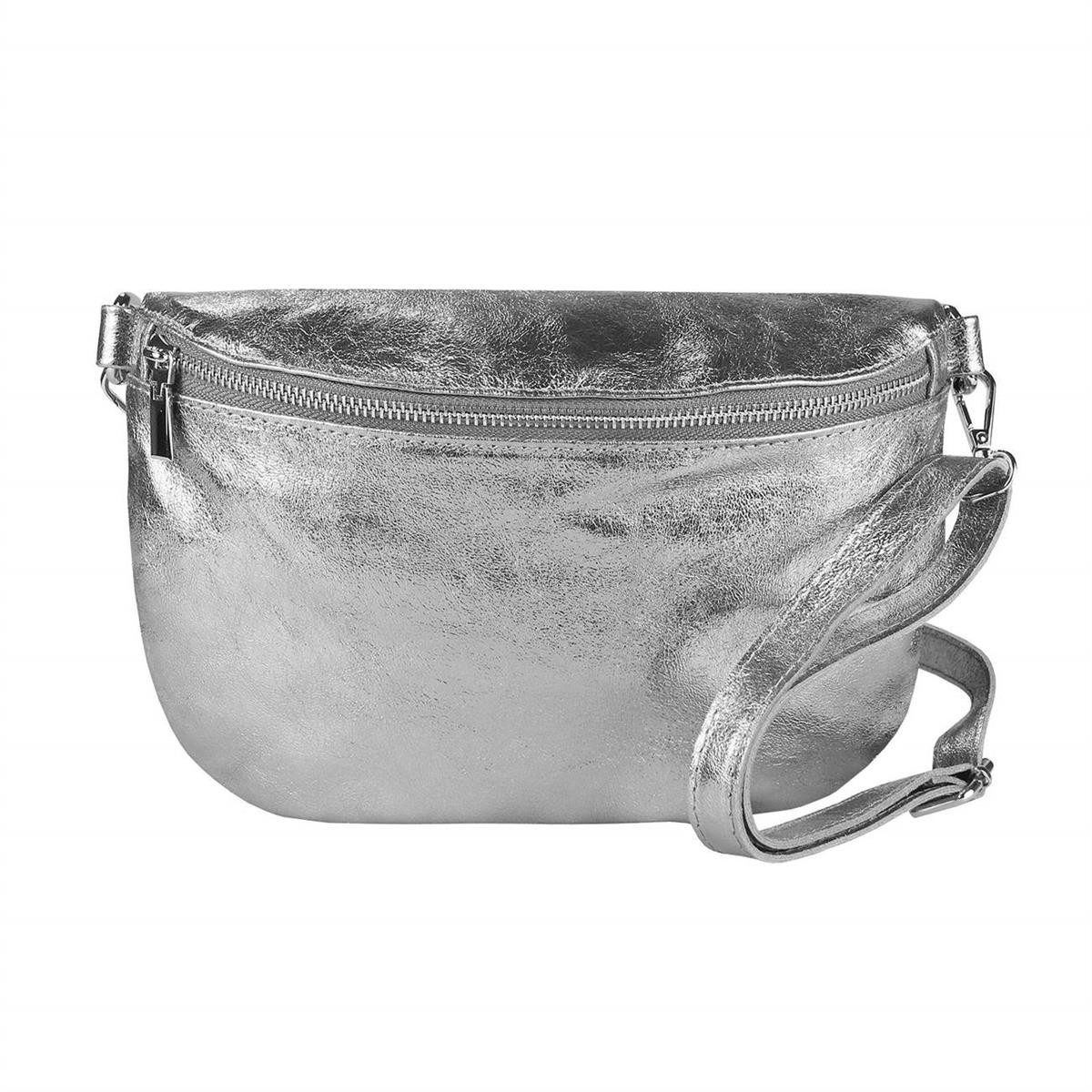 ITALYSHOP24 Bauchtasche Made in Italy Damen Leder Bauch- Gürteltasche CrossOver Body Bag Handy, Schultertasche Umhängetasche Hüfttasche, leicht & Elegant, Echtleder