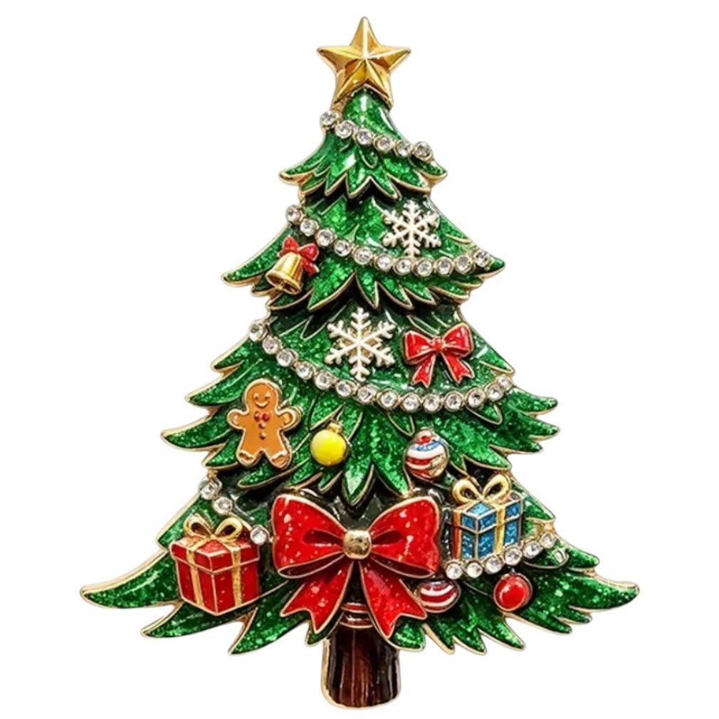 Dark-Desires Brosche Weihnachtsbrosche Anstecknadel Weihnachtsbaum vintage Brosche, Damen Brosche vintage Accesssoire retro Anstecknadel