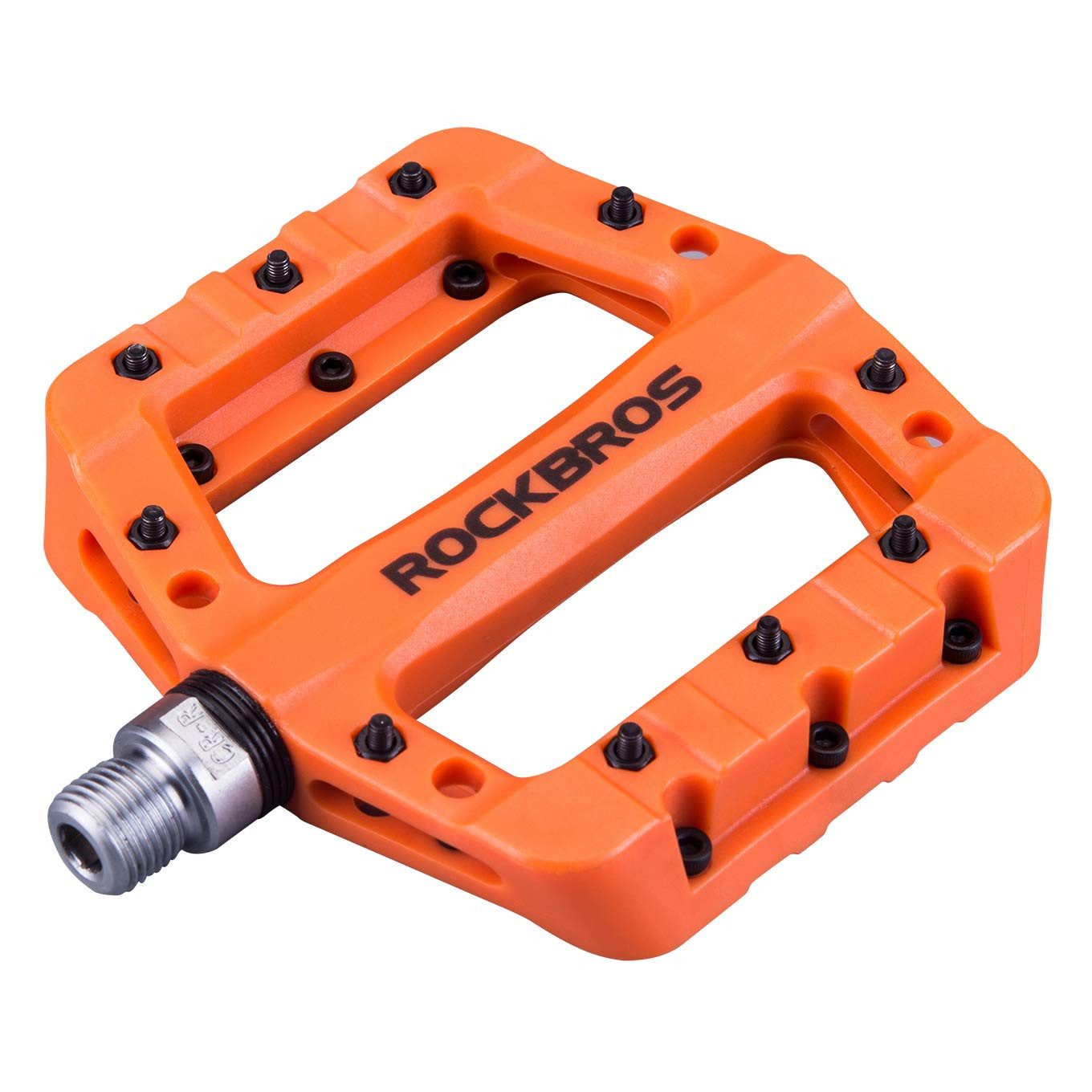 ROCKBROS Fahrradpedale MTB Flat Pedale (mit Edelstahl-Pins, Kugellager & Graphit-DU, 9/16 Zoll Pedale für Mountainbike, Trekking, Citybike)