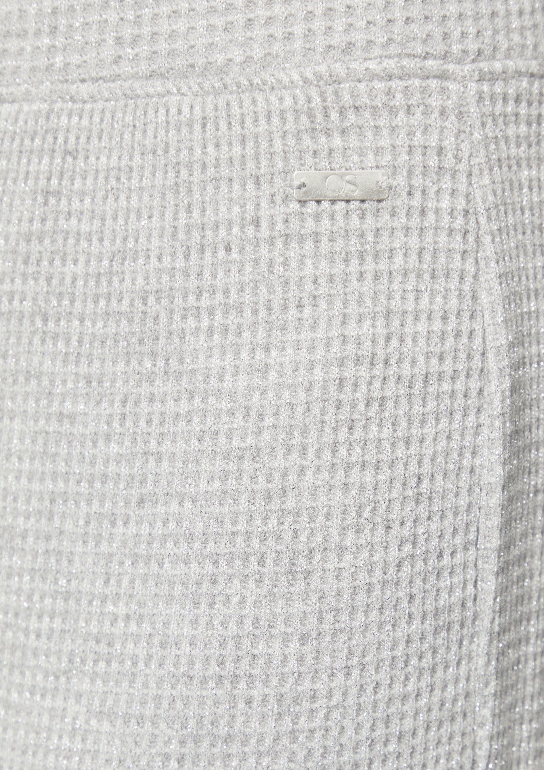 QS Chinos Hose Wide-Leg-Hose mit Piqué-Struktur und Glitzereffekt