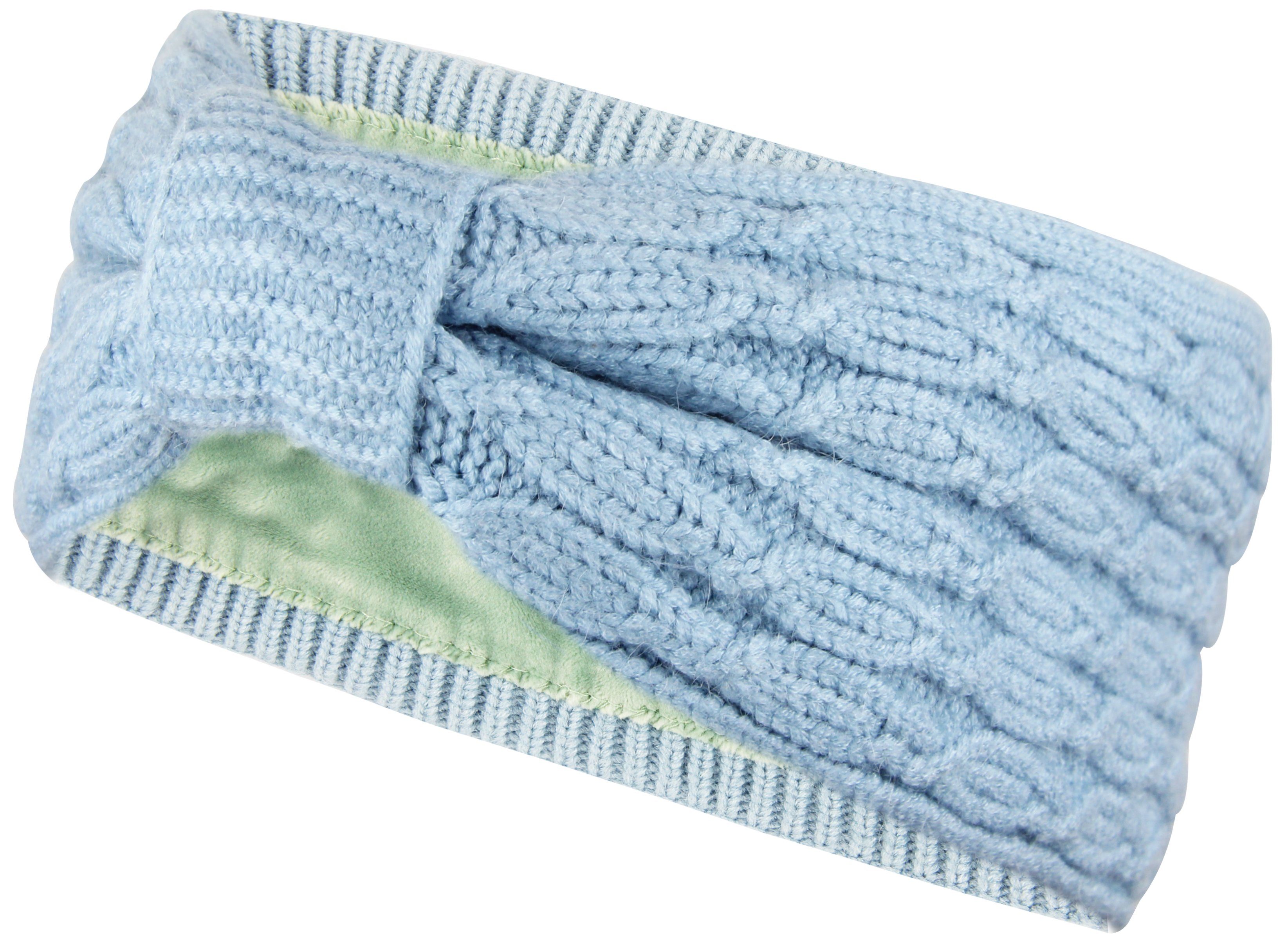 Frentree Stirnband Damen, Strick Haarband im Twist Knoten Schleife Design, Ohrenschützer Mädchen mit weichem Fleece Innenfutter