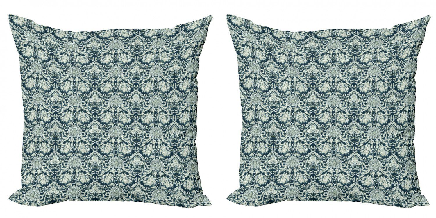 (2 Accent Doppelseitiger Kissenbezüge Stück), Victorian-Blatt-Muster Abakuhaus Jahrgang Digitaldruck, Modern