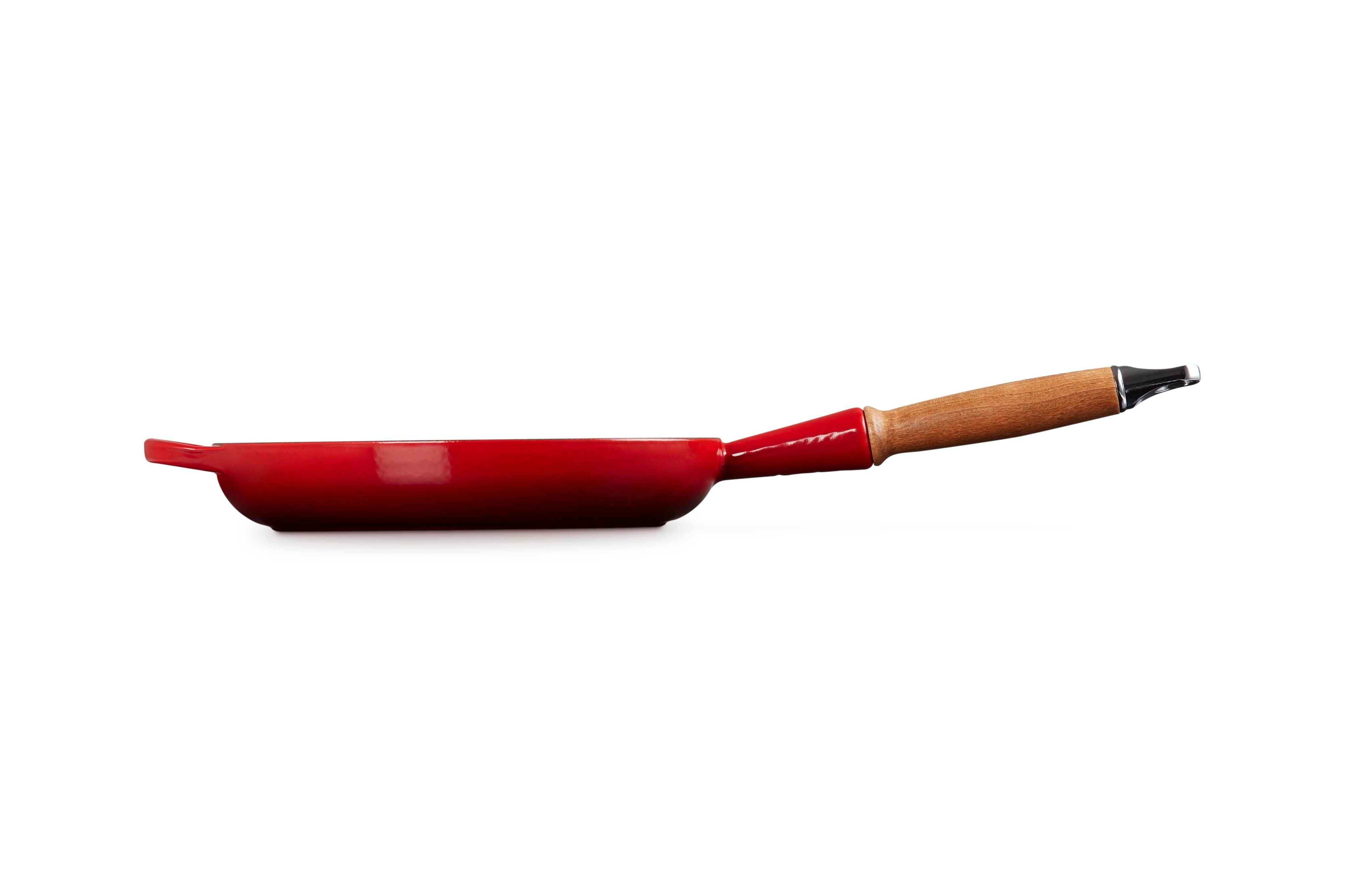 LE CREUSET Bratpfanne Signature Gusseisen mit Holzgriff, Gusseisen, 24cm Kirschrot, 20258240600422