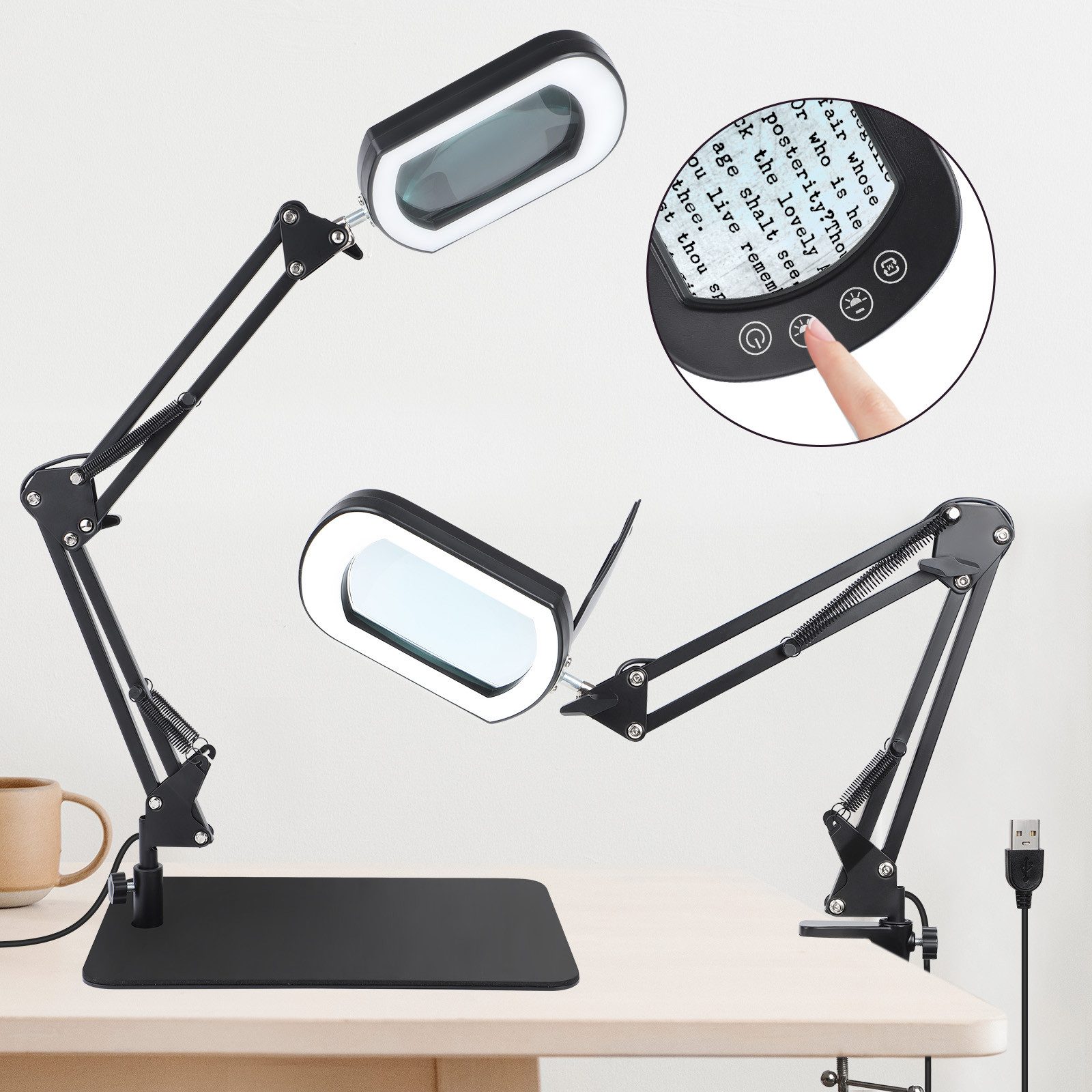 QUBEBU LED Klemmtischleuchte 10X Lupenlampe, Clip-On, günstig online kaufen
