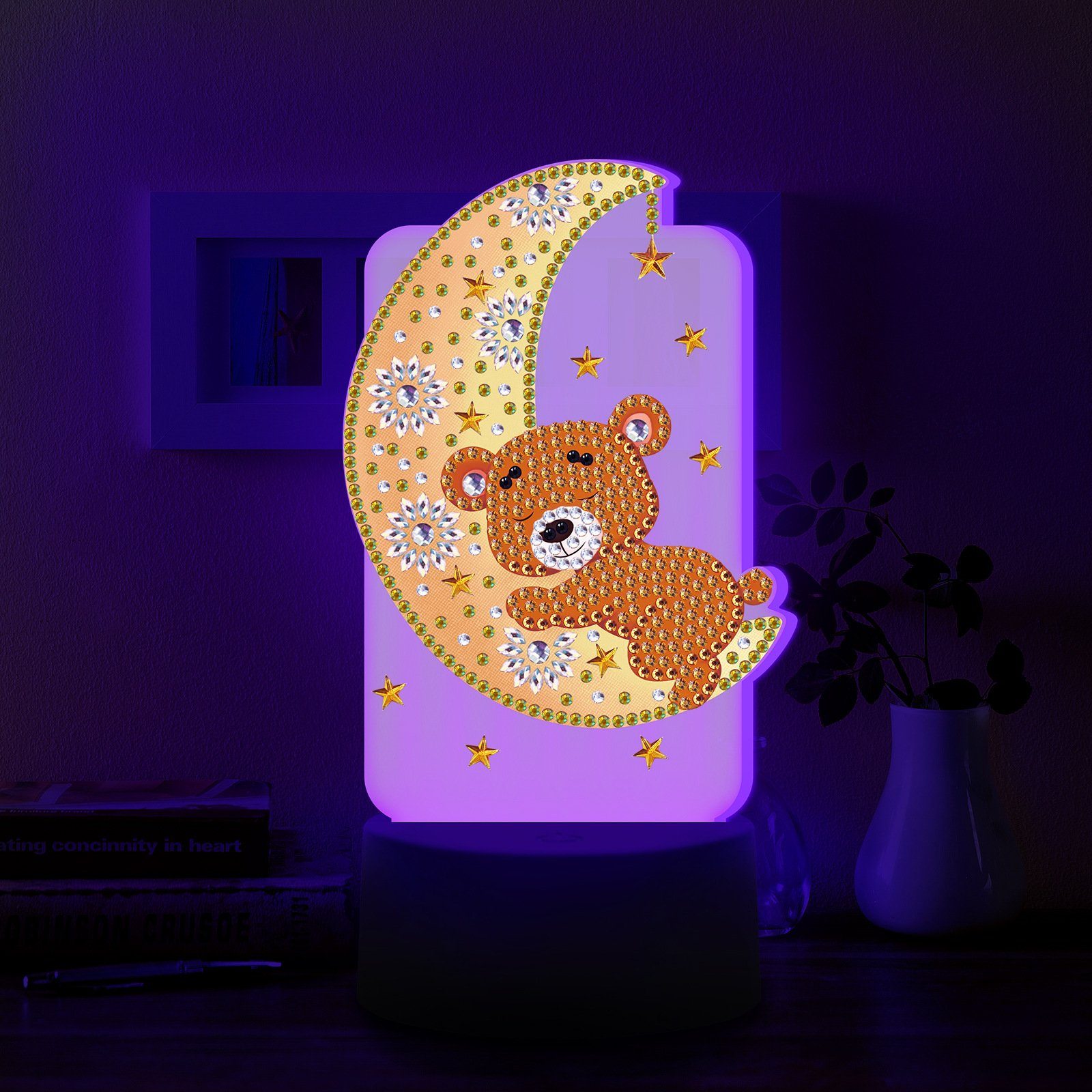 5-12 Bastelset Deko Geschenk Lampe Basteln Spielzeug XDOVET LED, mit Painting Nachtlicht Mädchen für Kreativ, Kreativset Jahre,Diamond Kinder Geschenke