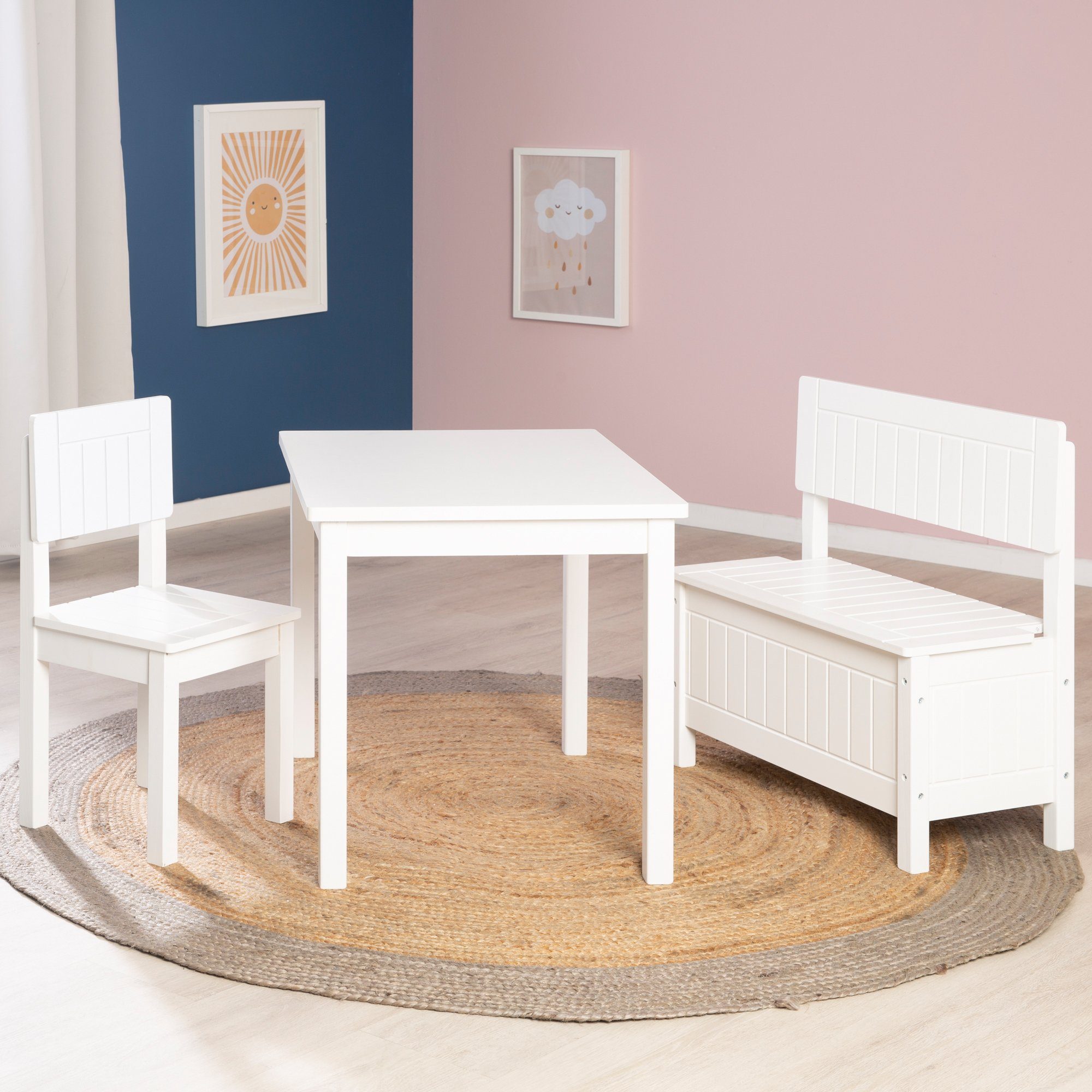 roba® weiß Sitzbank, Aufbewahrung zum Truhen- Sitzen Spielzeug & und Kindermöbel Truhenbank von