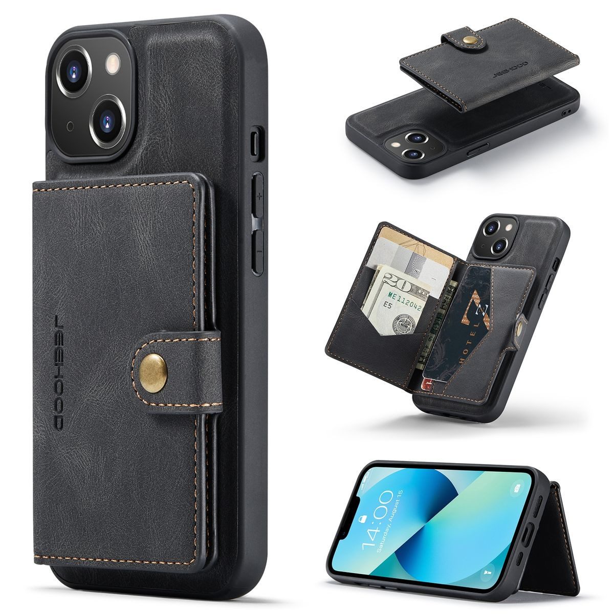 König Design Handyhülle Apple iPhone 14, Schutzhülle Schutztasche Case Cover Etuis Wallet Klapptasche Bookstyle