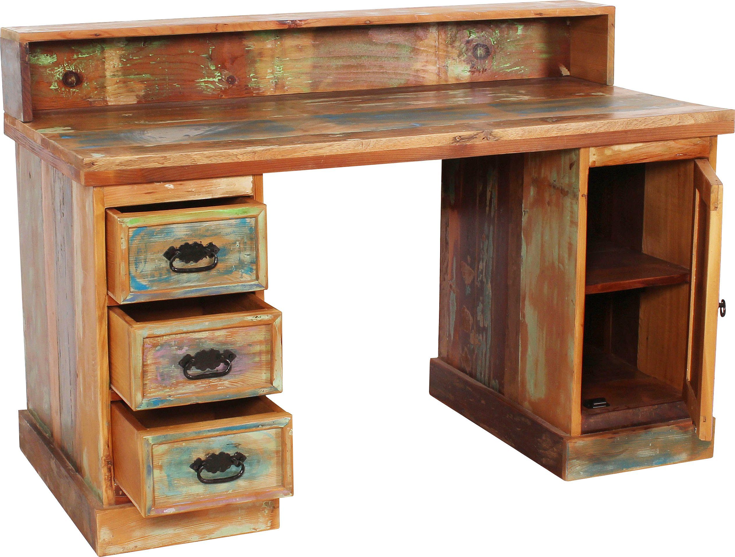 SIT Schreibtisch Esstisch Altholz Gebrauchsspuren Industrial Vintage, Schreibtisch/Esstisch aus Altholz mit Vintage Used-Look Design