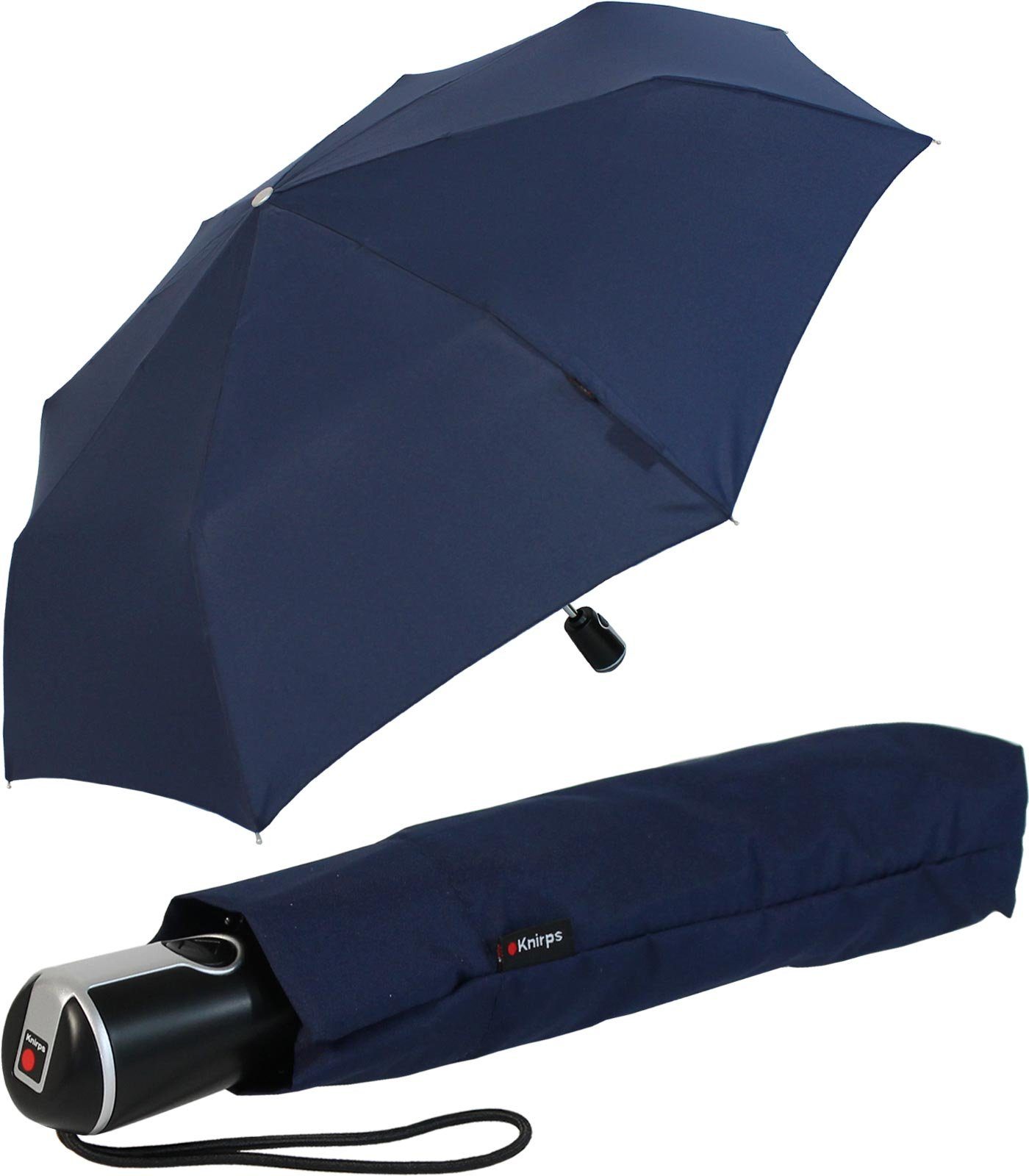 Large Taschenregenschirm stabile navy-blau der Knirps® Begleiter große, Duomatic mit Auf-Zu-Automatik,