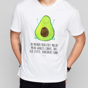 Mr. & Mrs. Panda T-Shirt Avocado Happy - Weiß - Geschenk, Schlafshirt, Vegan, Nachthemd, Chaos (1-tlg)