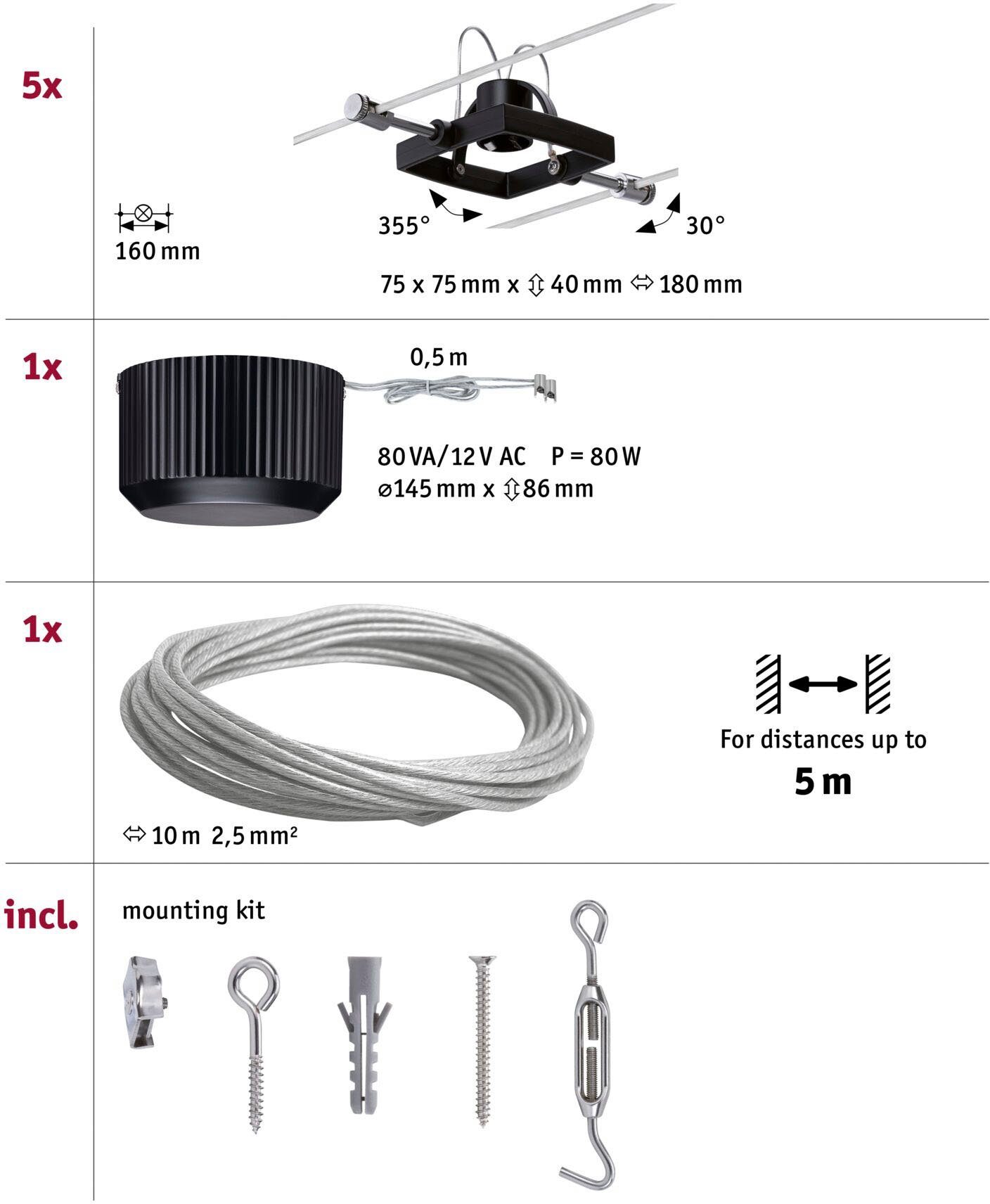 Paulmann LED Deckenleuchte Mac II, GU Leuchtmittel, 5,3 ohne