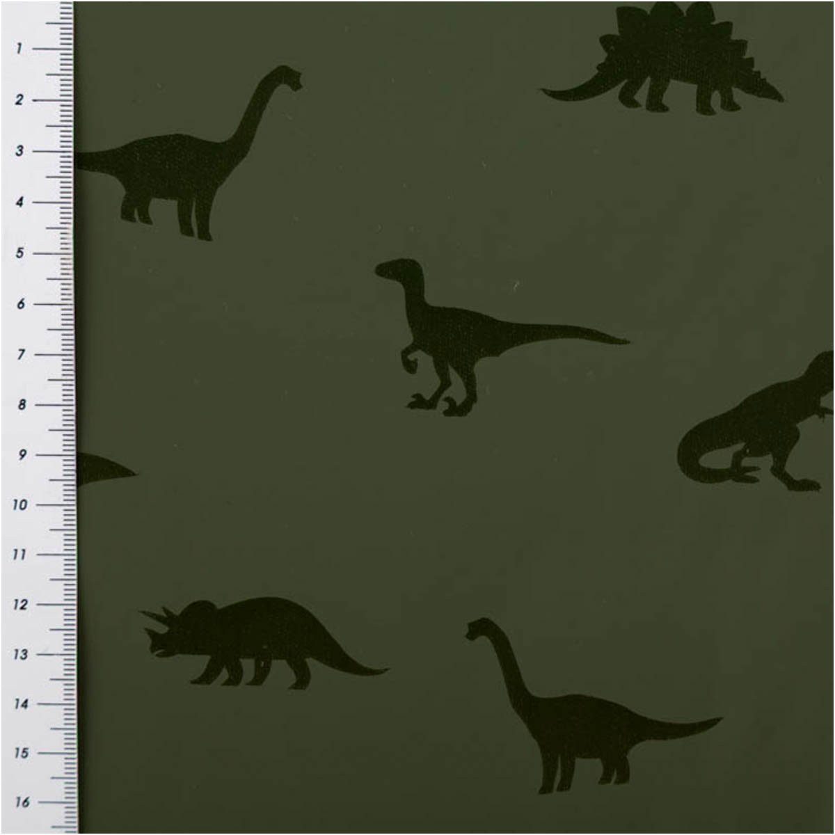 SCHÖNER LEBEN. Stoff Regenjackenstoff Meterware wasserdicht soft Dinosaurier grün 147cm, abwaschbar