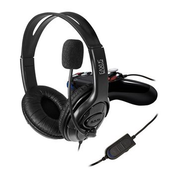 EAXUS Headset für PlayStation 4, 5 und PC mit Lautstärkeregler Gaming-Headset (3,5mm Kabel direkt für Controller)