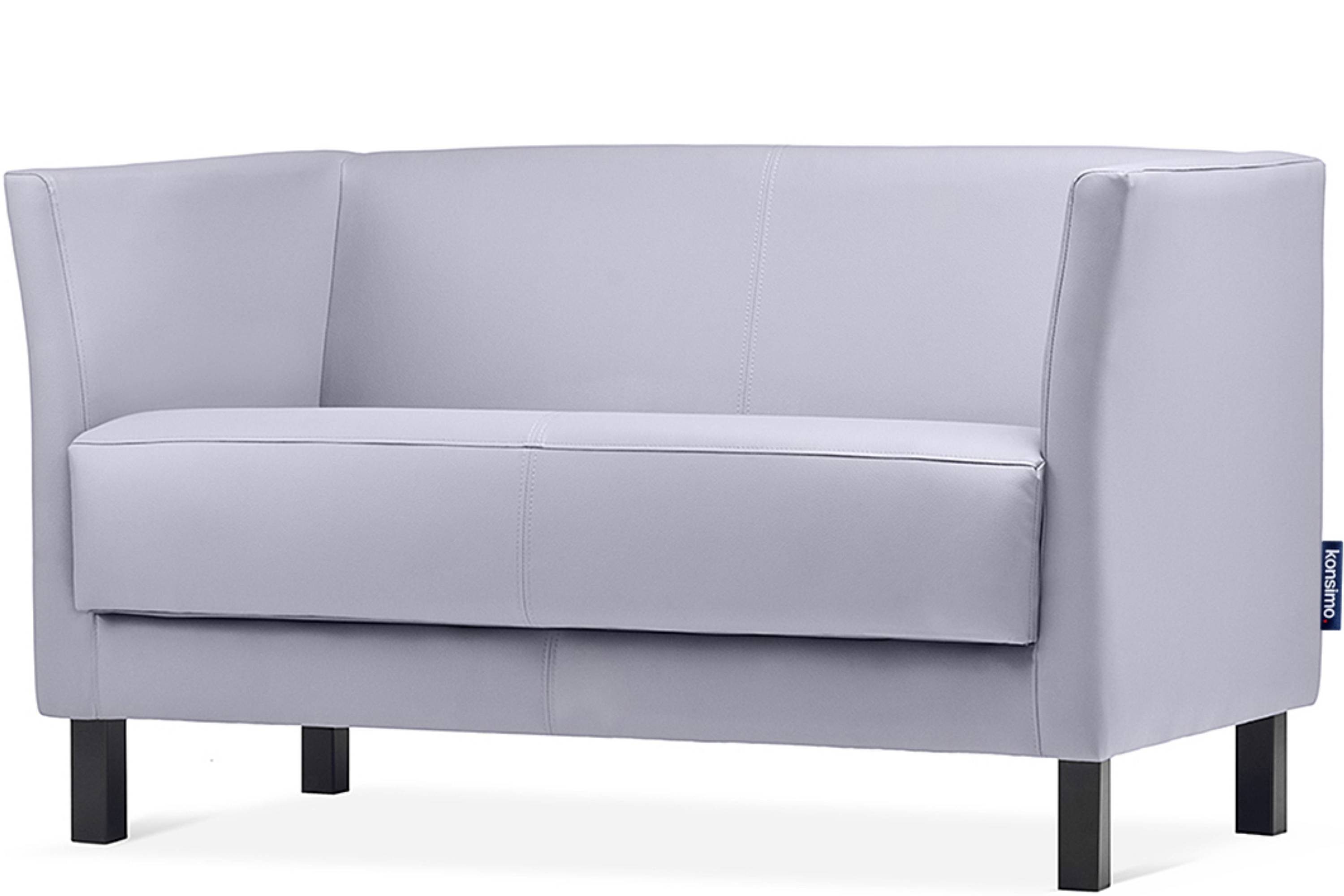 und Personen, | 2-Sitzer Sitzfläche Konsimo Massivholzbeine Sofa grau 2 grau Rückenlehne, weiche Kunstleder, hohe ESPECTO hohe