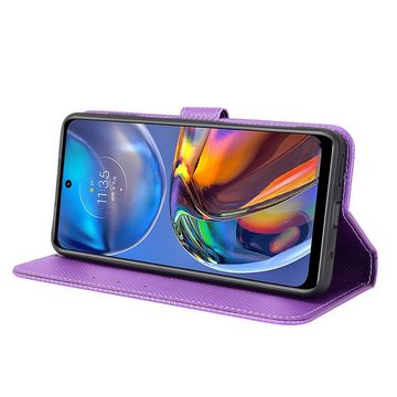 König Design Handyhülle Motorola Moto E32, Schutzhülle Schutztasche Case Cover Etuis Wallet Klapptasche Bookstyle