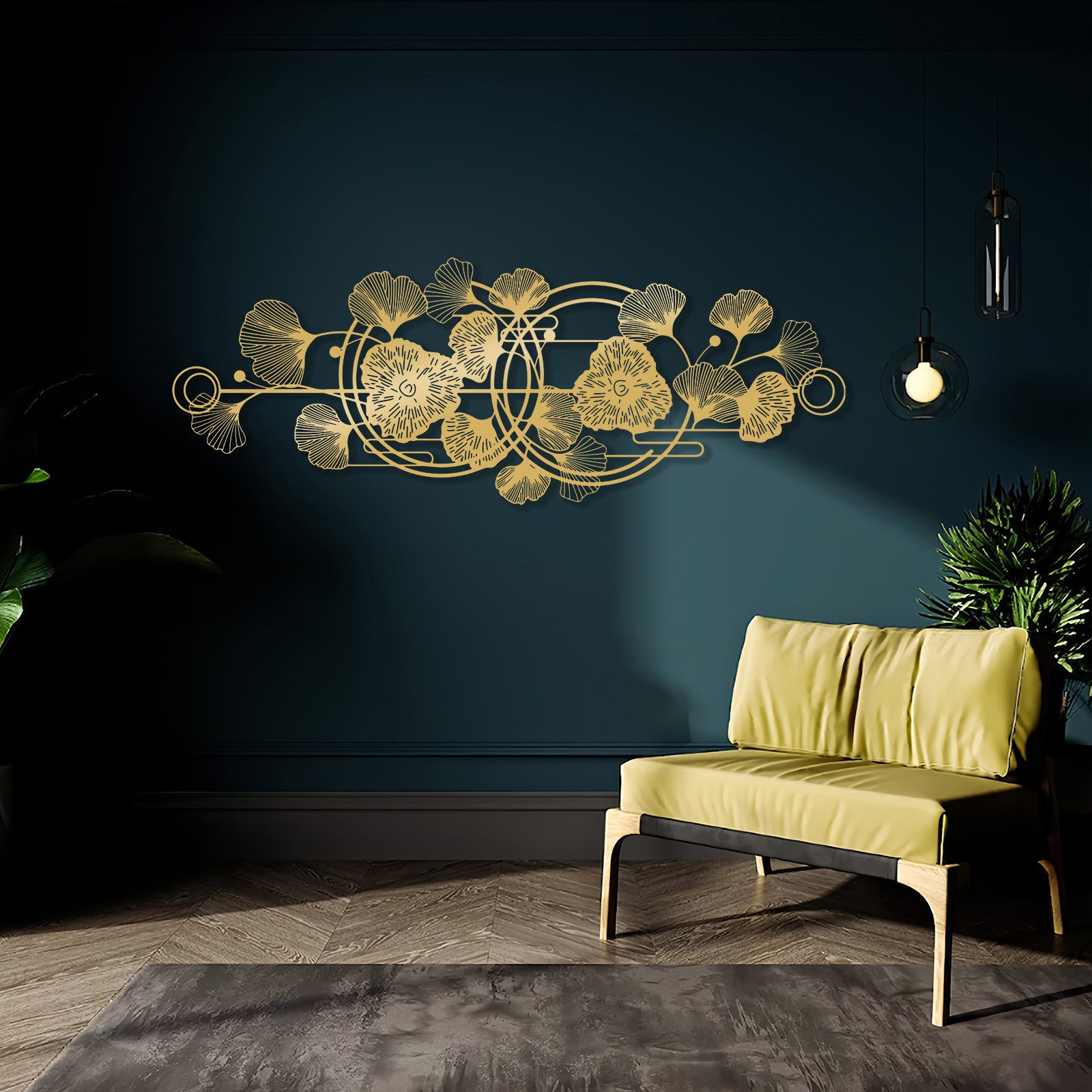 Jumpeak Wanddekoobjekt Floral Leaf Metal Art günstig online kaufen