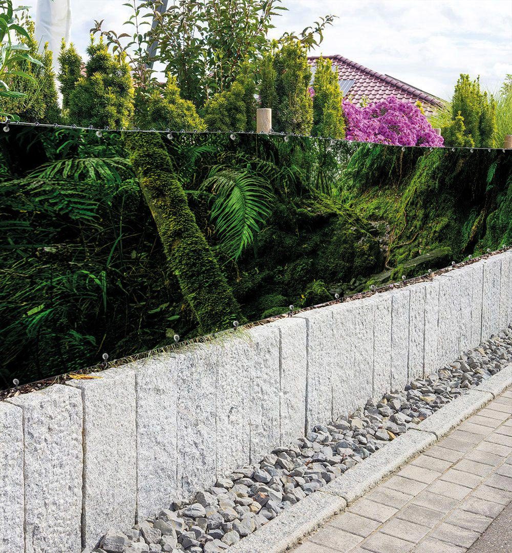 Thumbnail - MyMaxxi Sichtschutzzaunmatten Zaunbanner Zugewachsener Wald Sichtschutz Garten Zaun, (Bambus grün)