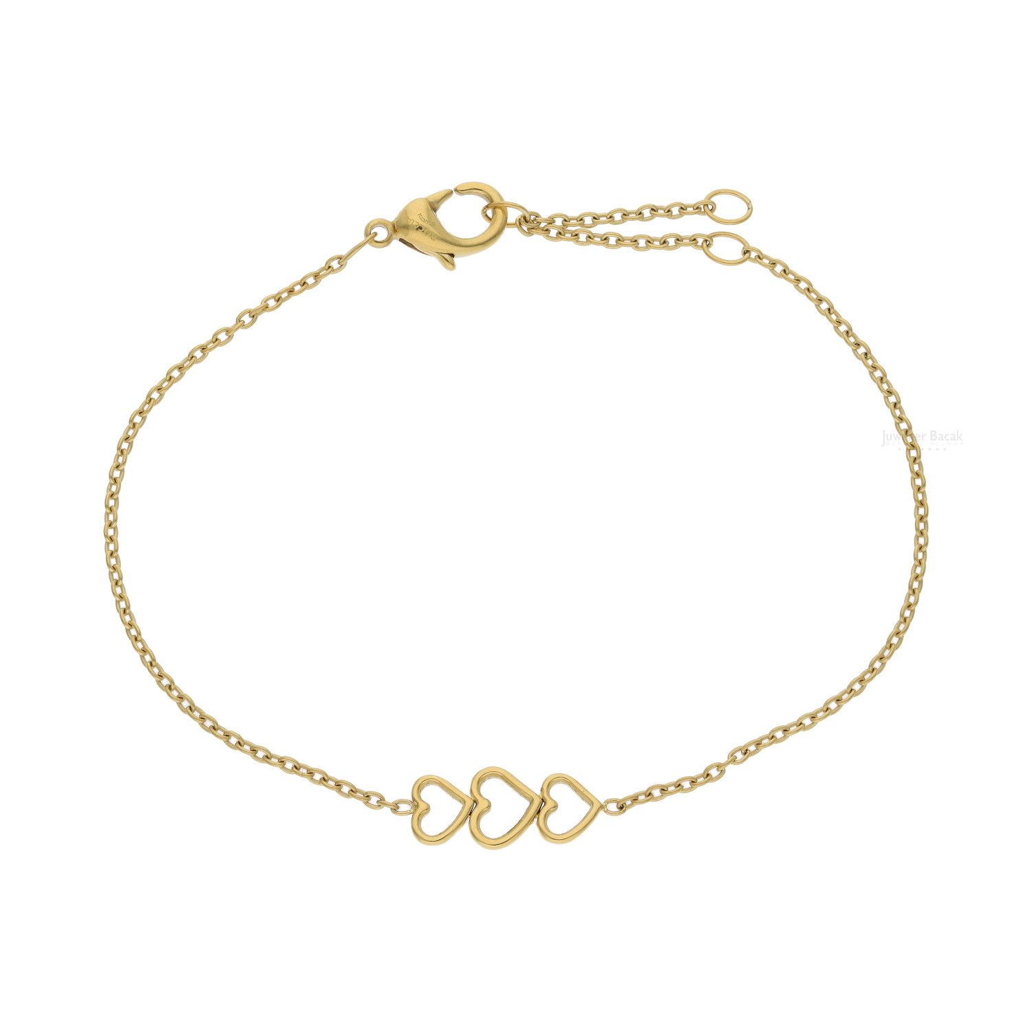 Boccia Boccia Damen Armband 03077-02 Titan, Gold plattiert, Herz (kein Set, 1-tlg., kein Set)