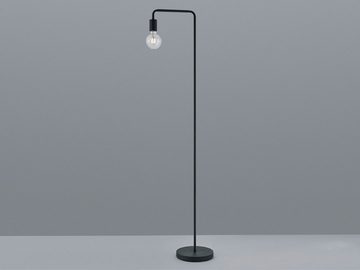 meineWunschleuchte LED Stehlampe, LED wechselbar, Warmweiß, minimalistische ohne Schirm Industrial schmal Ecke, Schwarz Höhe 149cm