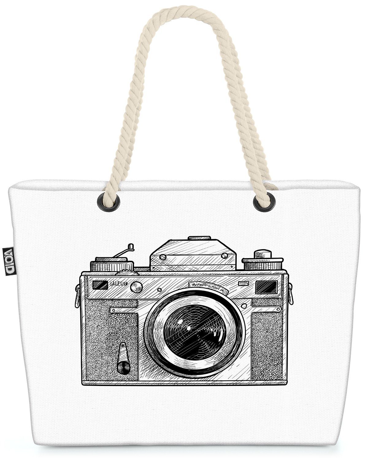 VOID Strandtasche (1-tlg), Retro Grafik Kamera Foto Vintage Reise spiegelreflex spiegelreflexkam
