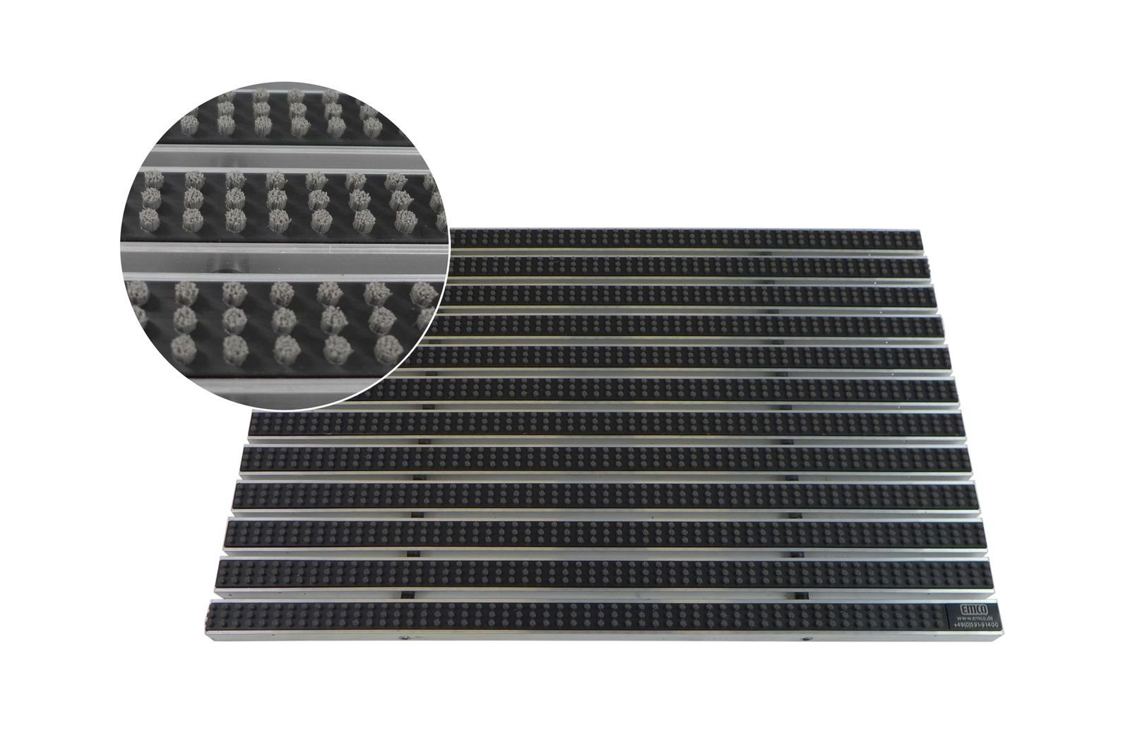 Fußmatte EMCO Eingangsmatte DIPLOMAT 22mm Bürsten grau Fußmatte  Schmutzfangmatte Fußabtreter Antirutschmatte, Emco, rechteckig, Höhe: 22  mm, für den Innen /- und Außenbereich