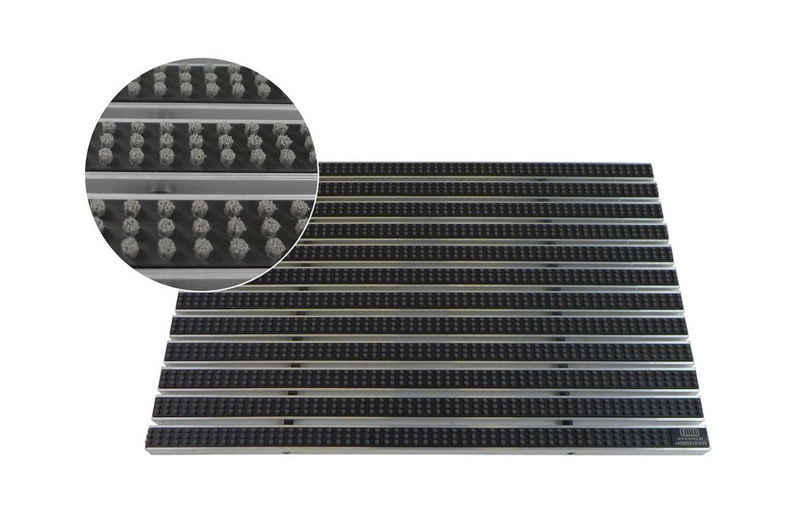 Fußmatte Emco Eingangsmatte DIPLOMAT 22mm, Bürsten Grau, Emco, rechteckig, Höhe: 22 mm, Größe: 590x390 mm, für Innen- und Außenbereich