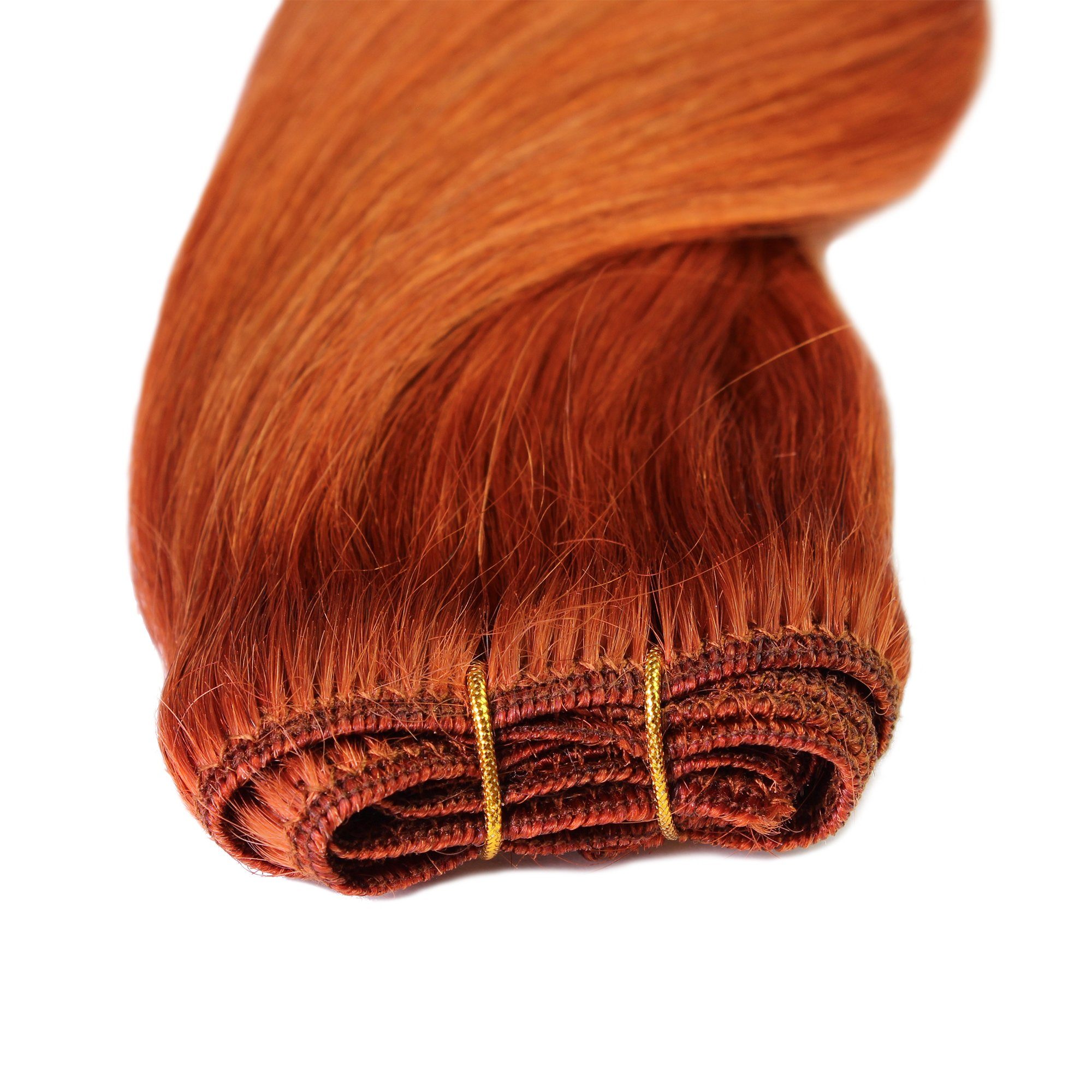 hair2heart 30cm Rot-Gold Echthaartresse Echthaar-Extension Premium #8/43 Hellblond