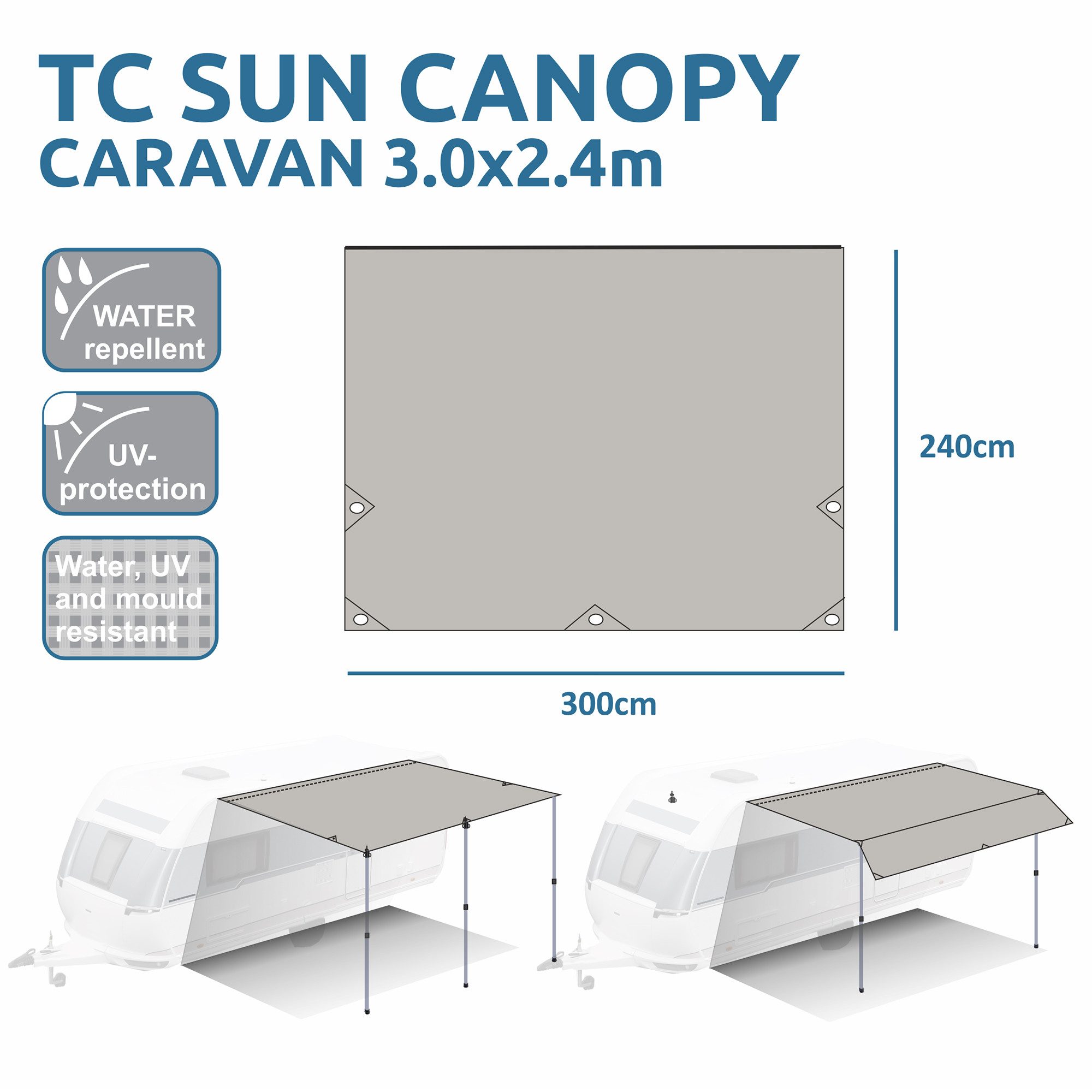 yourGEAR Sonnensegel your GEAR Caravan Tarp TC 300 x 240 - Wohnwagen Sonnendach