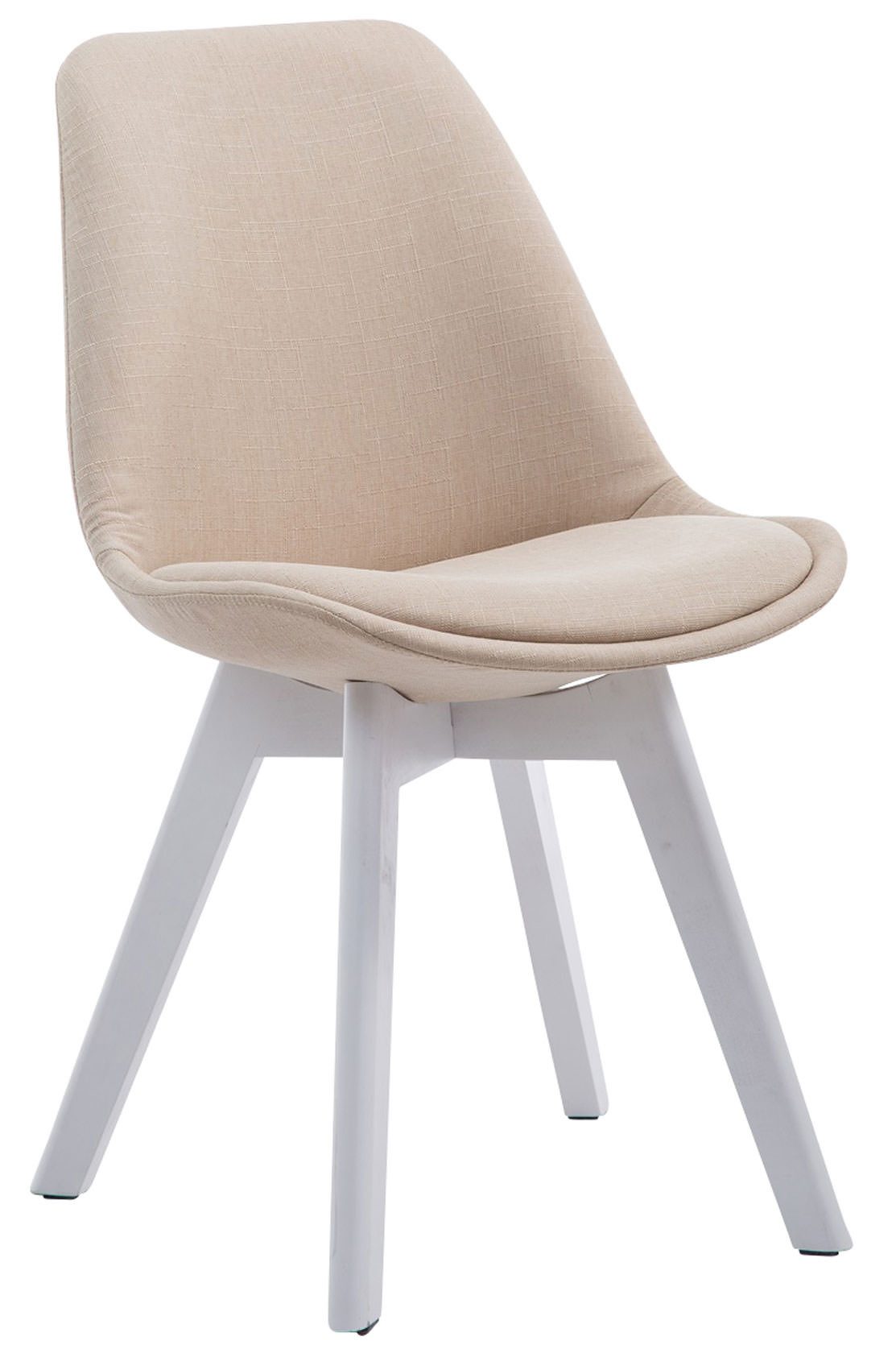 TPFLiving Besucherstuhl Bornova Two (Pflegeleichte Oberflächen & robuste Materialien, 4 St), Maße (TxBxH): 55 x 48 x 84cm - Farbe: creme