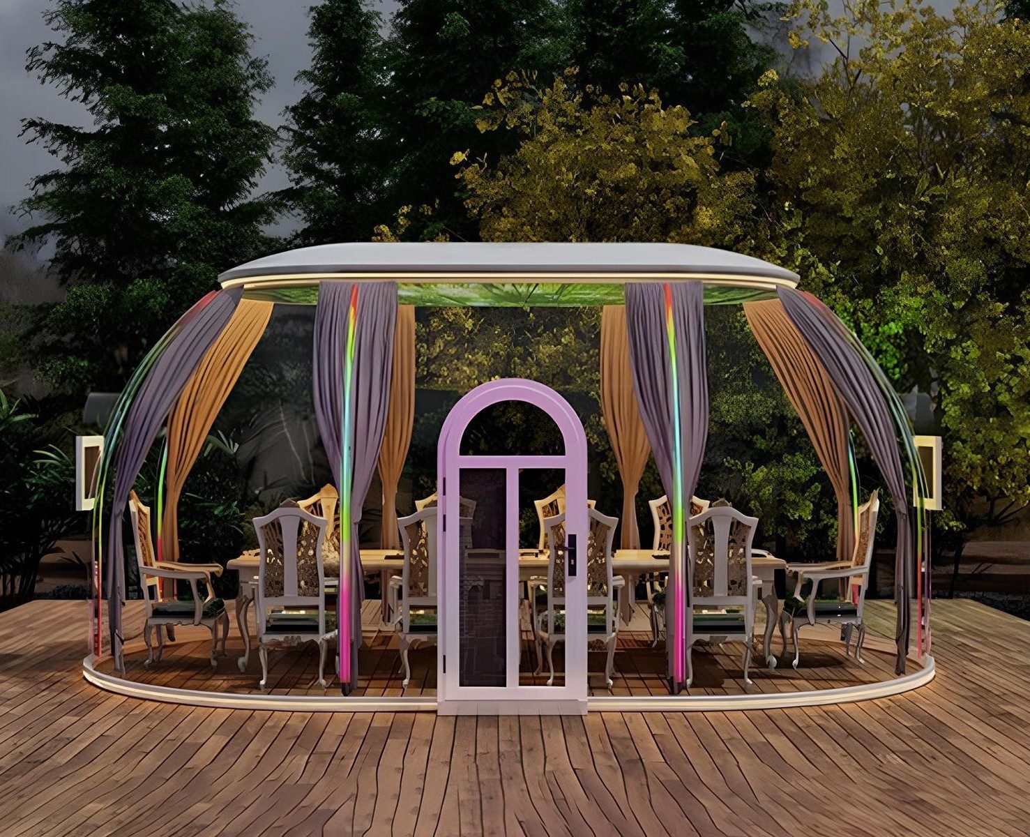 Xlmoebel Pavillon Eleganter Gartenpavillon für 10–12 Personen aus Aluminium, (10–12 Personen), Made in Europa