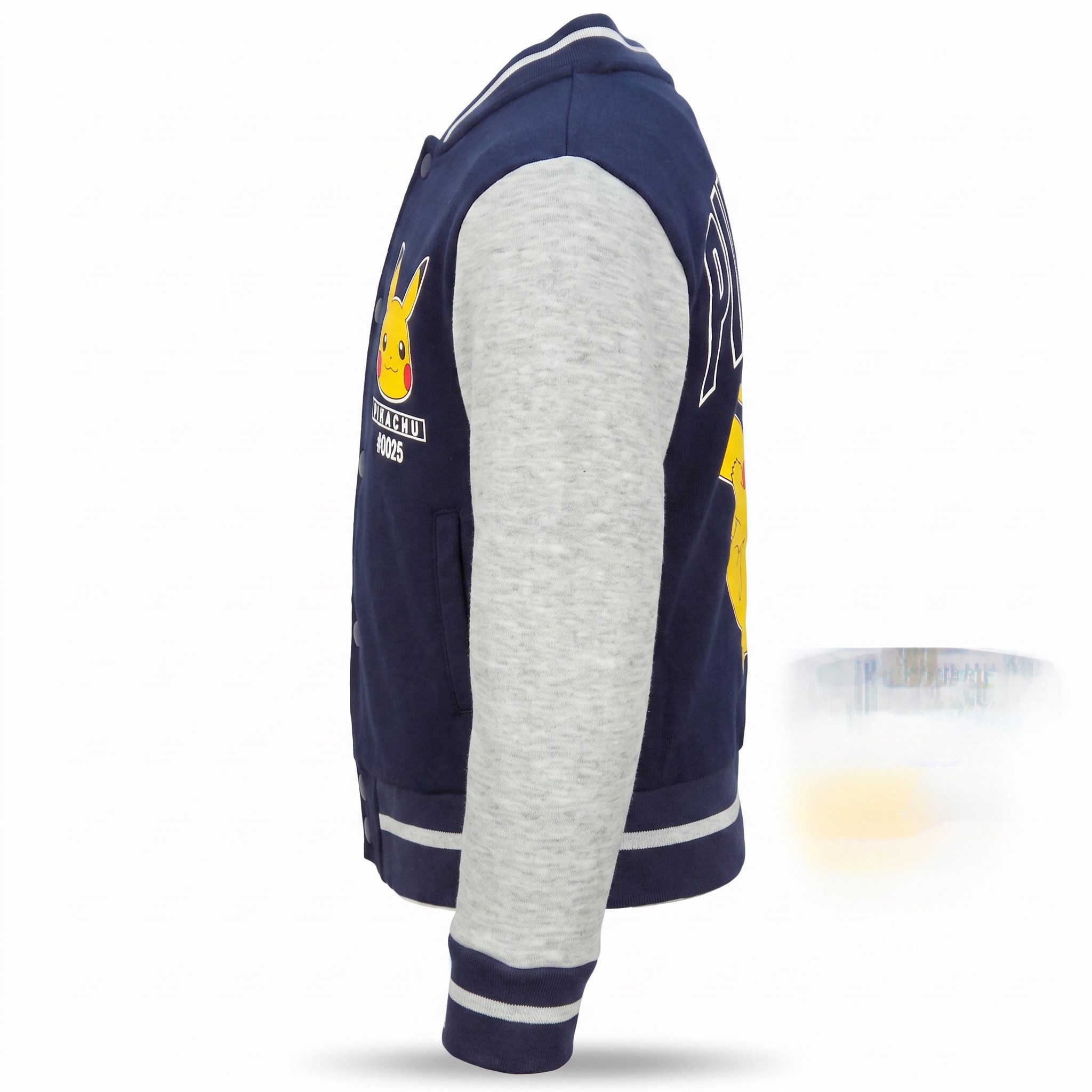 POKÉMON Collegejacke Pokémon Pikachu Kinder Baseballjacke Jungen Jacke mit Druckknöpfen Gr. 98 bis 128 – Bild 4 von 5