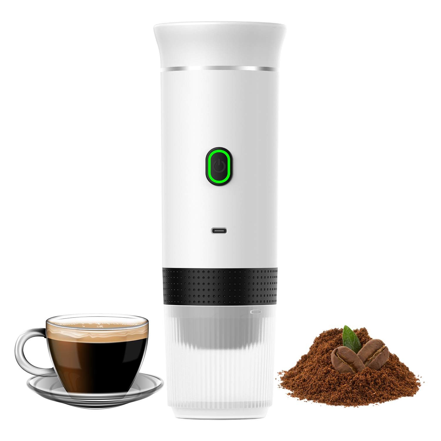 Refttenw Reisekaffeemaschine, für Kleinen und Großen Kapseln und Gemahlenem Kaffee