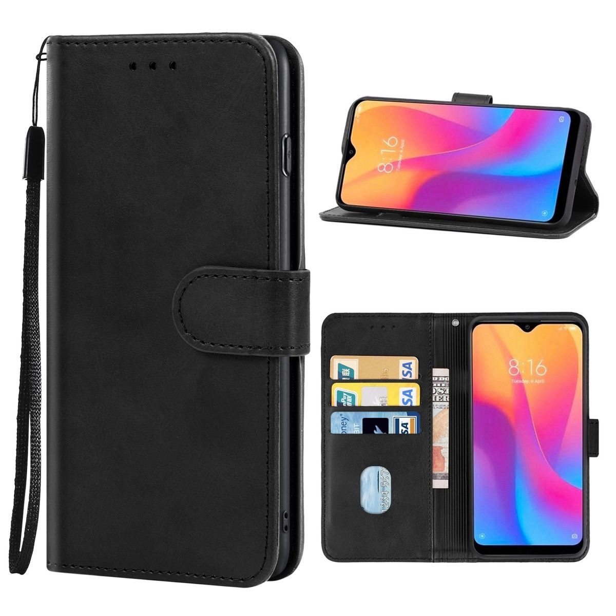 König Design Handyhülle Xiaomi Redmi 9AT, Schutzhülle Schutztasche Case Cover Etuis Wallet Klapptasche Bookstyle