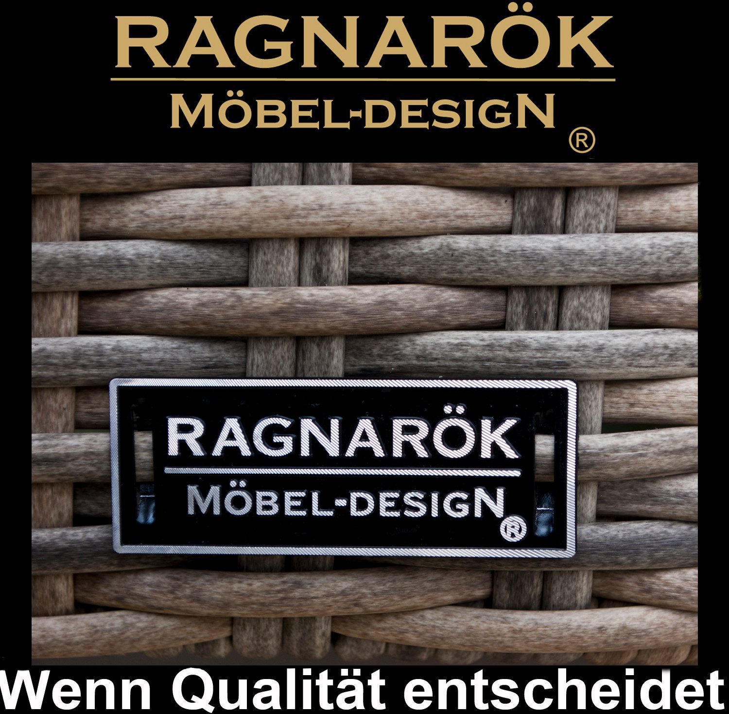 Ragnarök Möbel-Design Gartenlounge-Set Narvik, (Set, Ecklounge, Polyrattan, Alu), Sitzpolster ca. 16 cm dick und haben 2 intergrierte Härtegrade