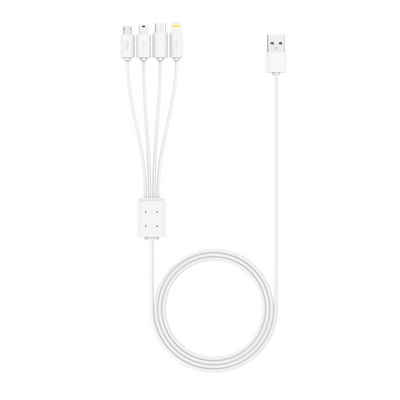 XLAYER Kabel Octopus 4-IN-1 Multi-USB-Ladekabel 1.5m White Smartphone-Kabel, Ligtning, Micro-USB, Mini-USB, USB Typ C, Ligtning, Micro-USB, Mini-USB, USB Typ C (150.00 cm)