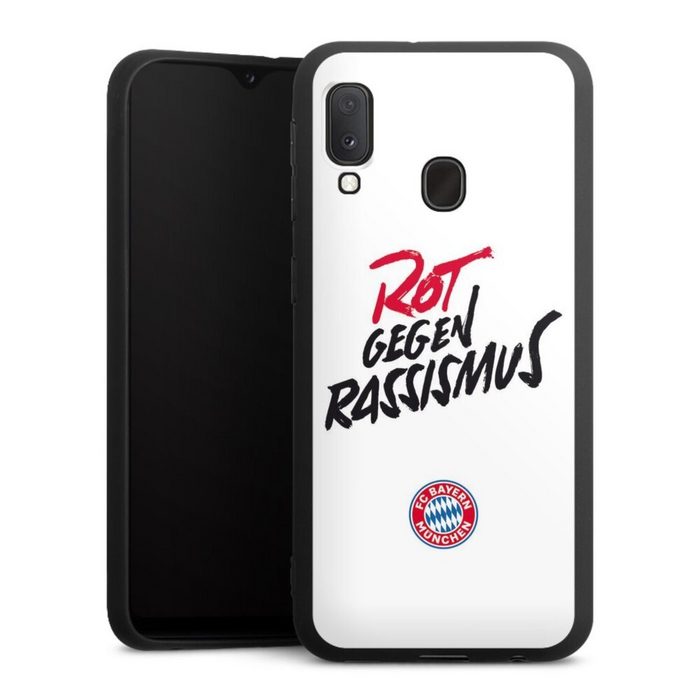 DeinDesign Handyhülle FC Bayern München FCB Rot gegen Rassismus FCB Rot gegen Rassismus Samsung Galaxy A20e Silikon Hülle Premium Case Handy Schutzhülle AV10295