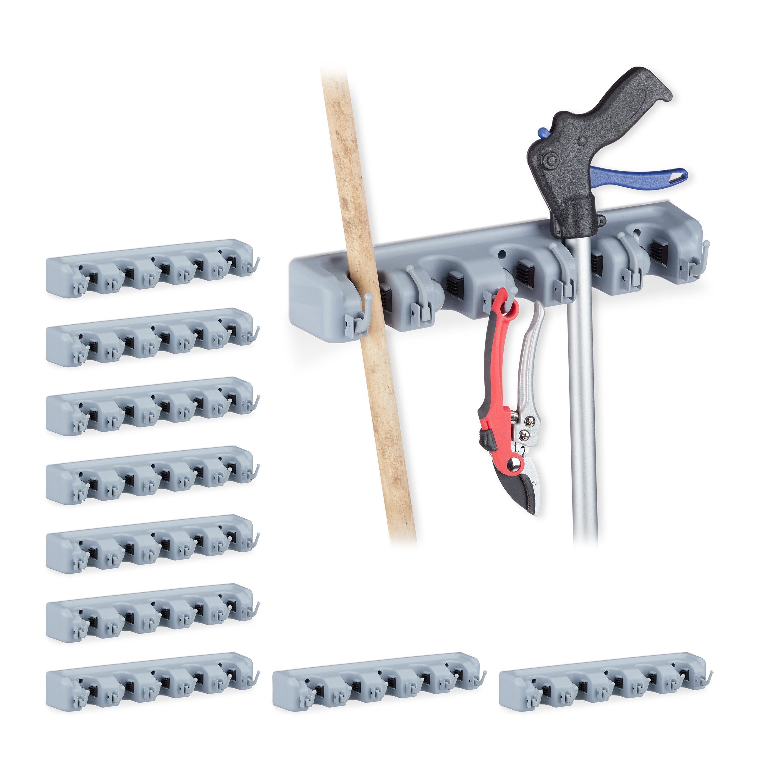 Gartengerätehalter 10 x Gerätehalter Wandhalterung