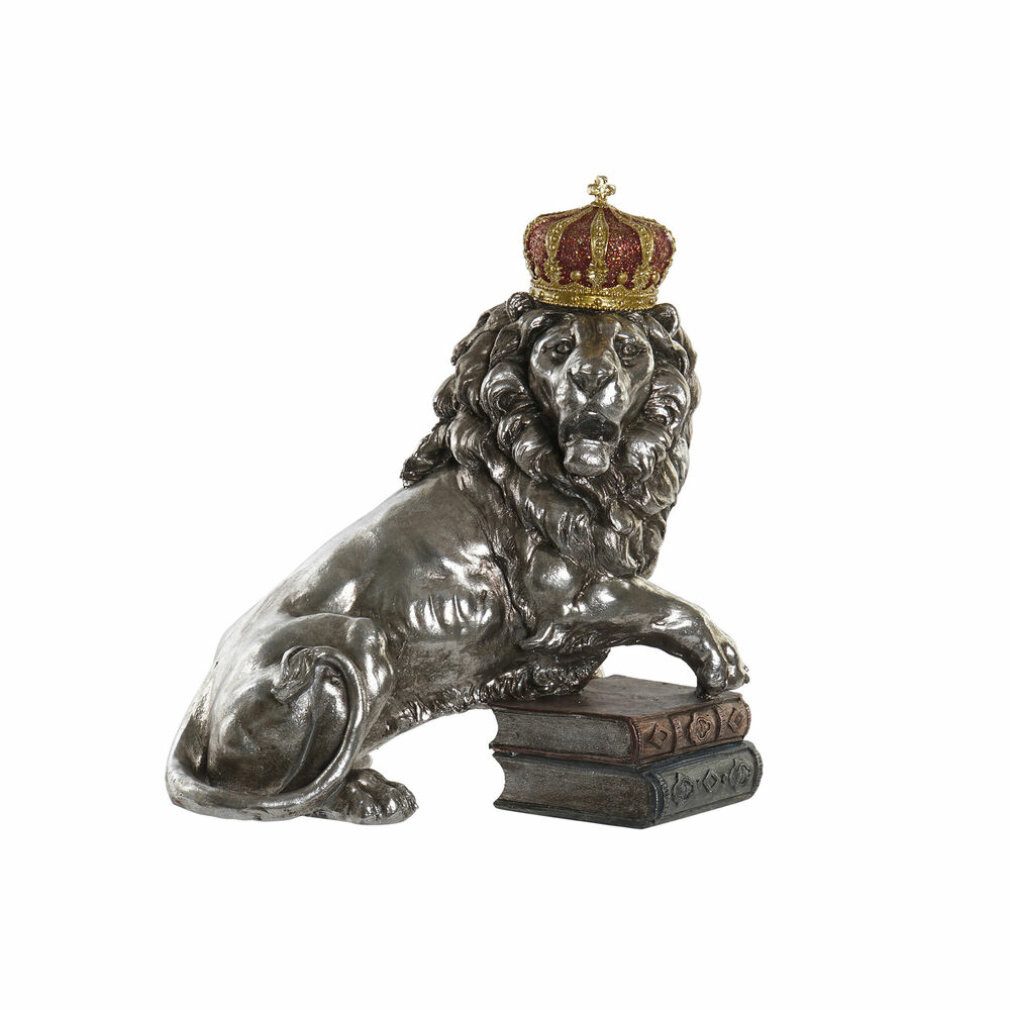 DKD Home Decor Dekofigur Deko-Figur Silberfarben Löwe Harz (42 x 25 x 45 cm)