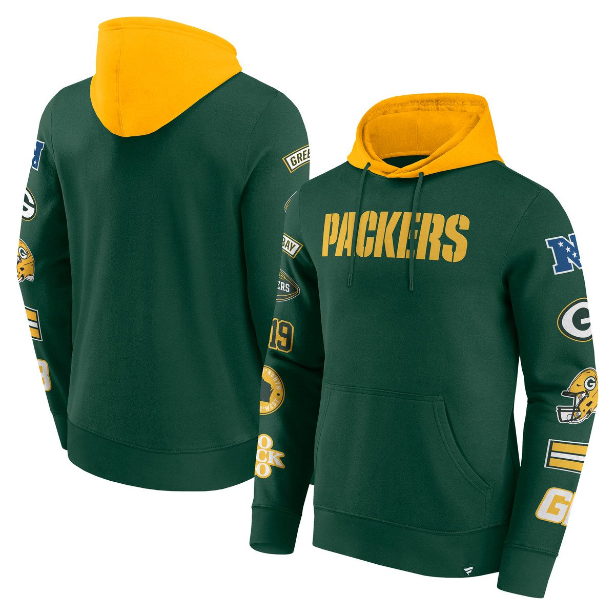 Fanatics Kapuzenpullover Fanatics Hoodie Green Bay Packers Patched Out Fleece