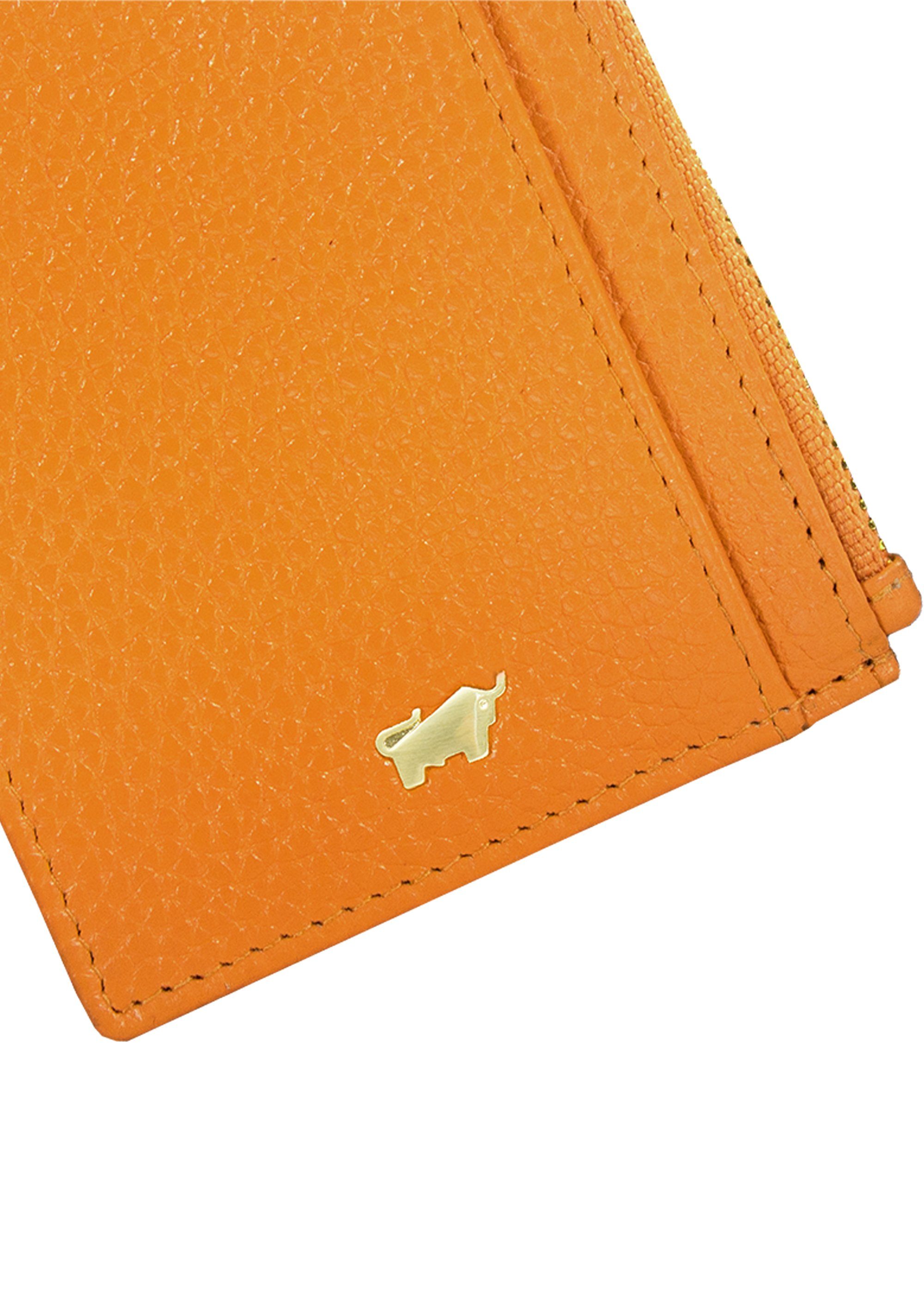 Braun Büffel und Geldbörse XS RFID-Schutz ASTI 4CS, mit Geldbörse orange Karabiner