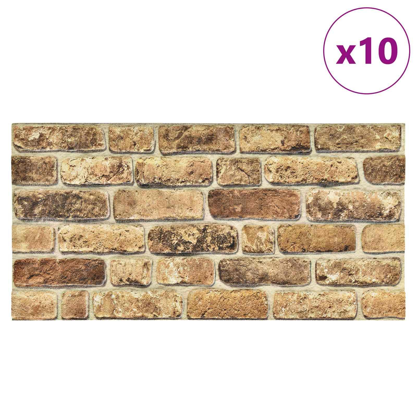 vidaXL Wandpaneel Wandpaneele 10 pcs Dunkler Sand 100 x 50 cm EPS-Schaum, (10-tlg)