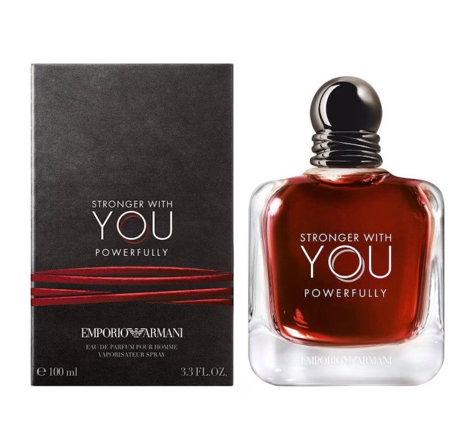 Emporio Armani Eau de Parfum Stronger With You Powerfully Herrenduft 100ml, Kirschakkord, Kastanie & Vanille mit intensiver Ausstrahlung