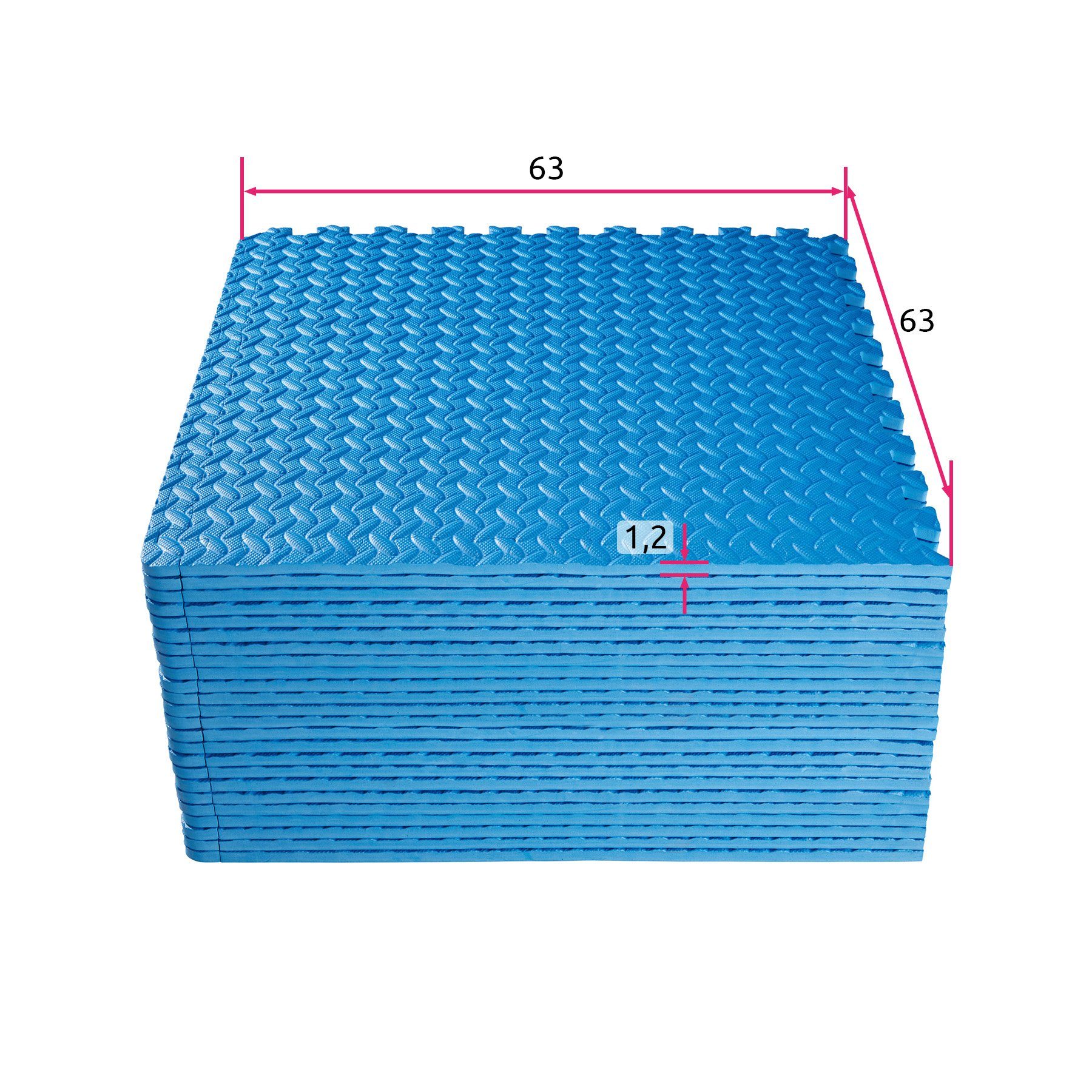 Bodenschutzmatte 48 Randstücken Set mit Bodenschutzmatte 24er tectake 24-tlg., blau