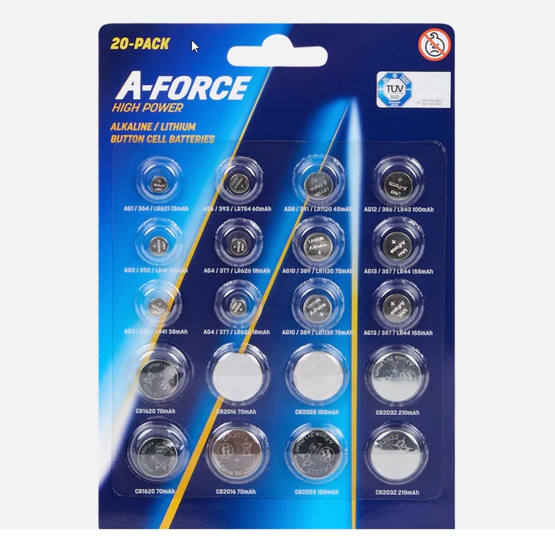 20 Spectrum A-Force Stück Mix St) Knopfzellen (20 Knopfzelle,